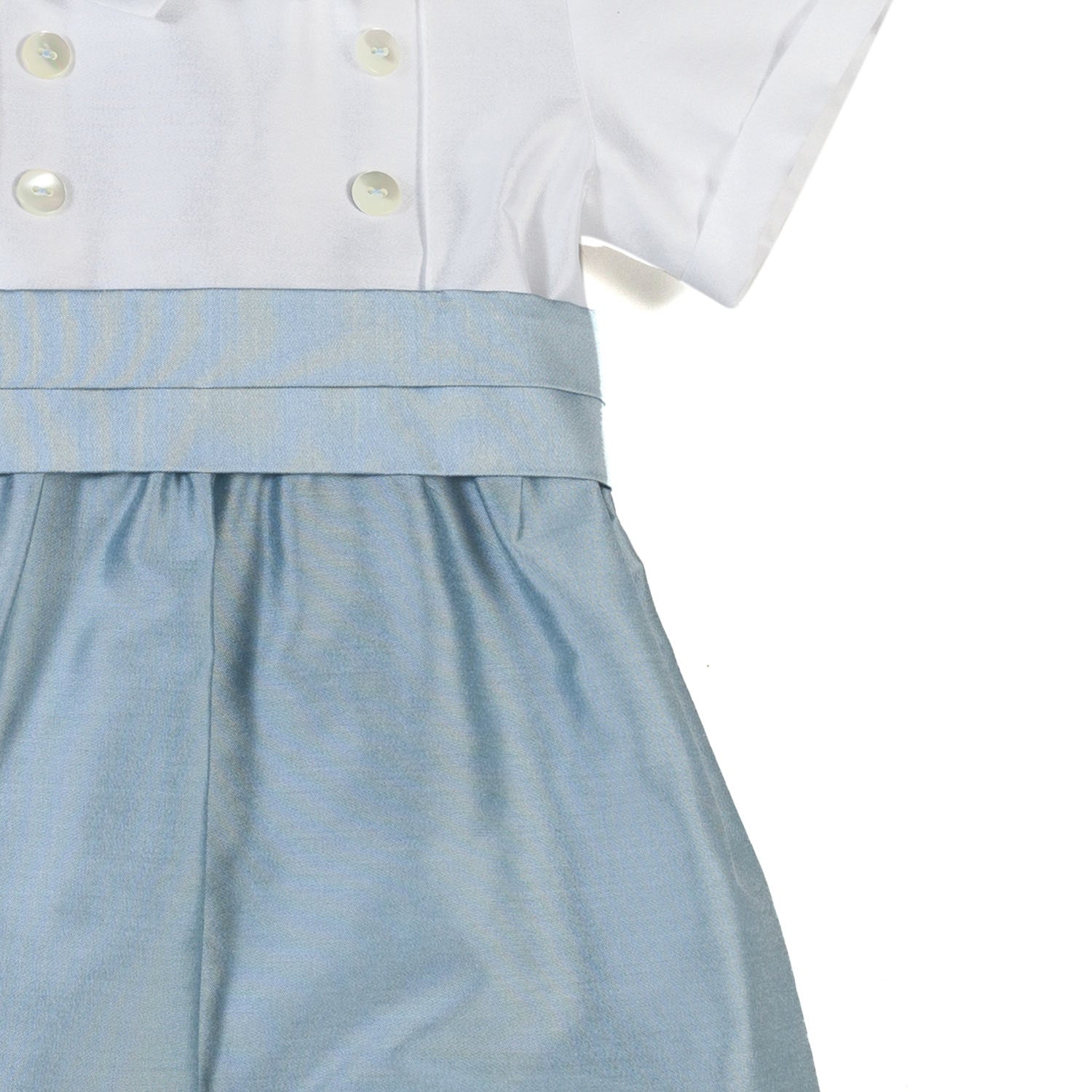 PAGLIACCETTO CERIMONIA BIANCO E CELESTE POLVERE - annameglio.com abbigliamento moda