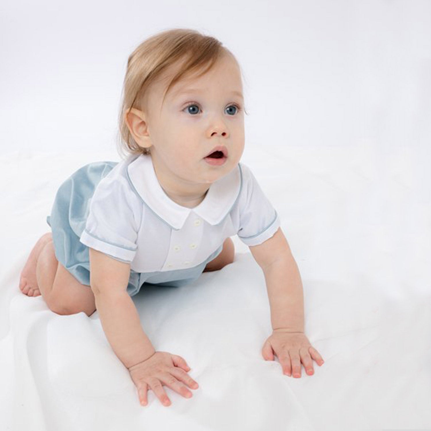 PAGLIACCETTO CERIMONIA BIANCO E CELESTE POLVERE - annameglio.com abbigliamento moda