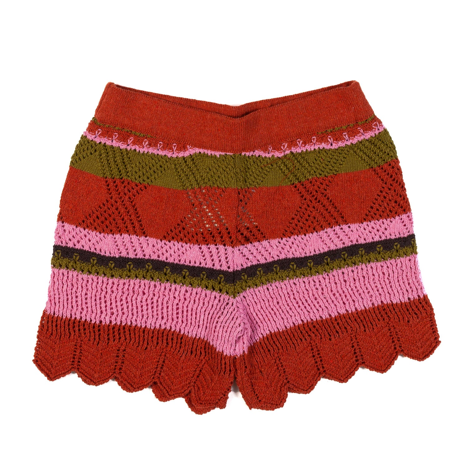 SHORTS UNCINETTO ROSSO MATTONE E MULTICOLOR - annameglio.com abbigliamento moda