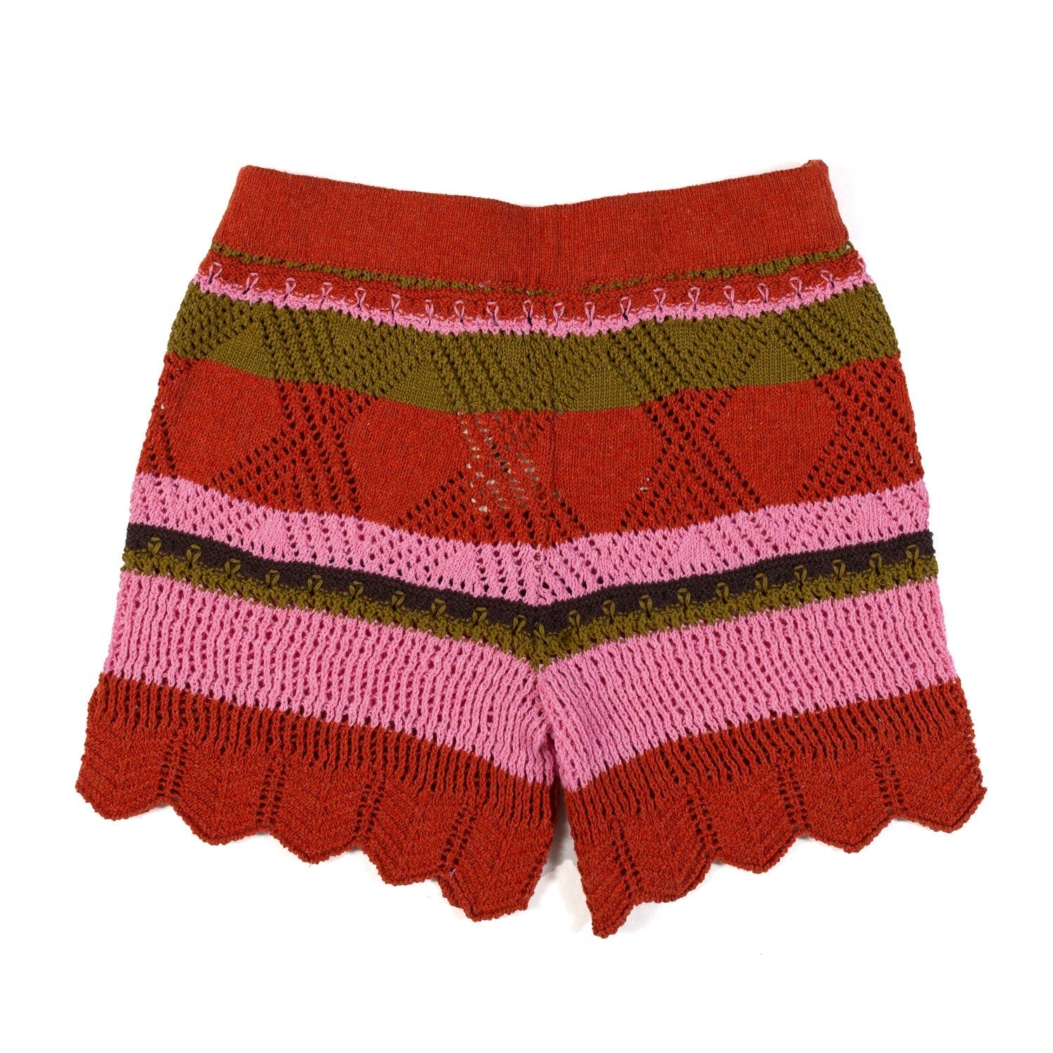 SHORTS UNCINETTO ROSSO MATTONE E MULTICOLOR - annameglio.com abbigliamento moda