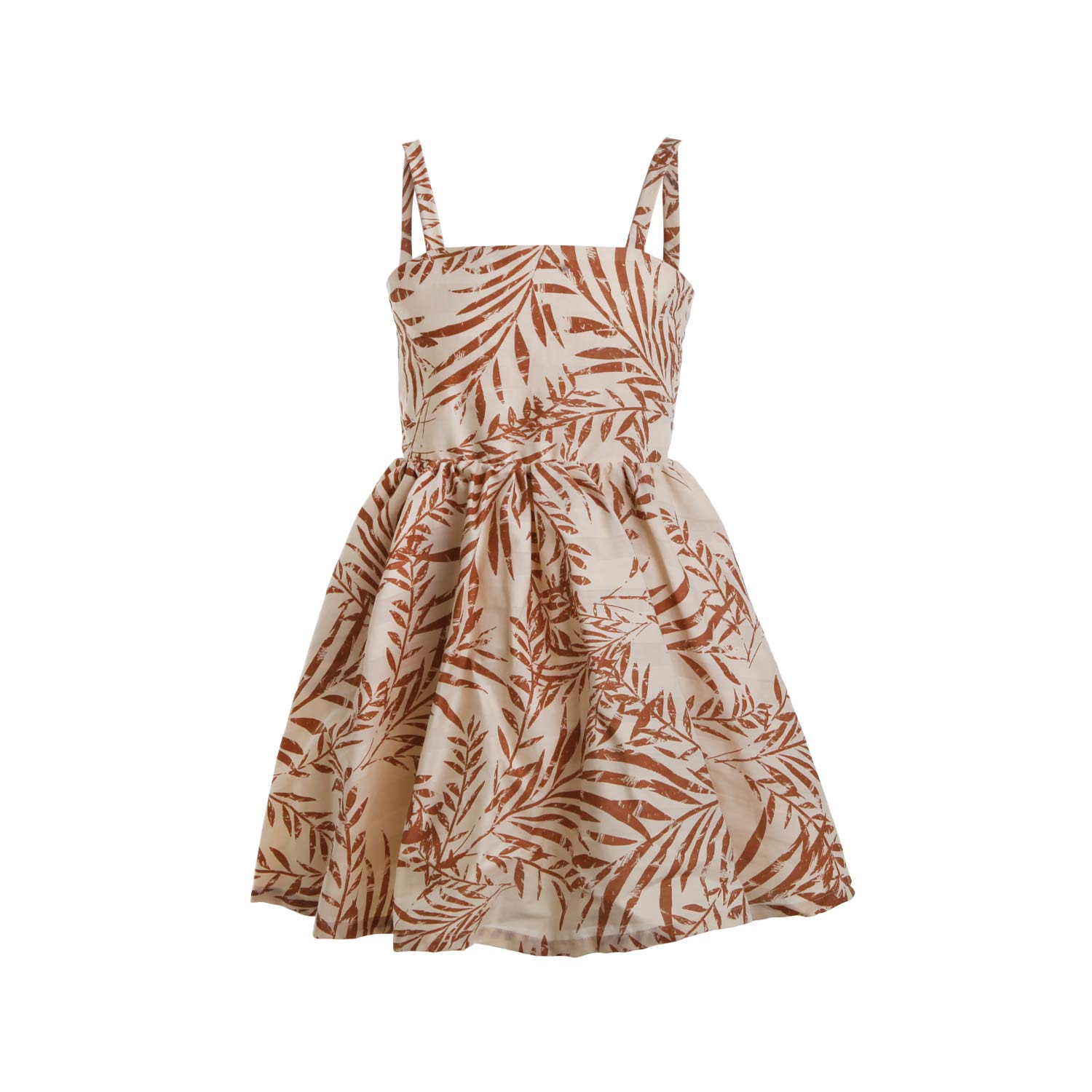 ABITO ECRU CON FOGLIE CAMMELLO BAMBINA E TEENAGER - annameglio.com abbigliamento moda