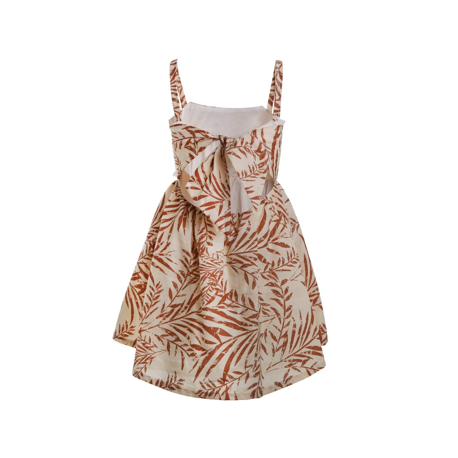 ABITO ECRU CON FOGLIE CAMMELLO BAMBINA E TEENAGER - annameglio.com abbigliamento moda