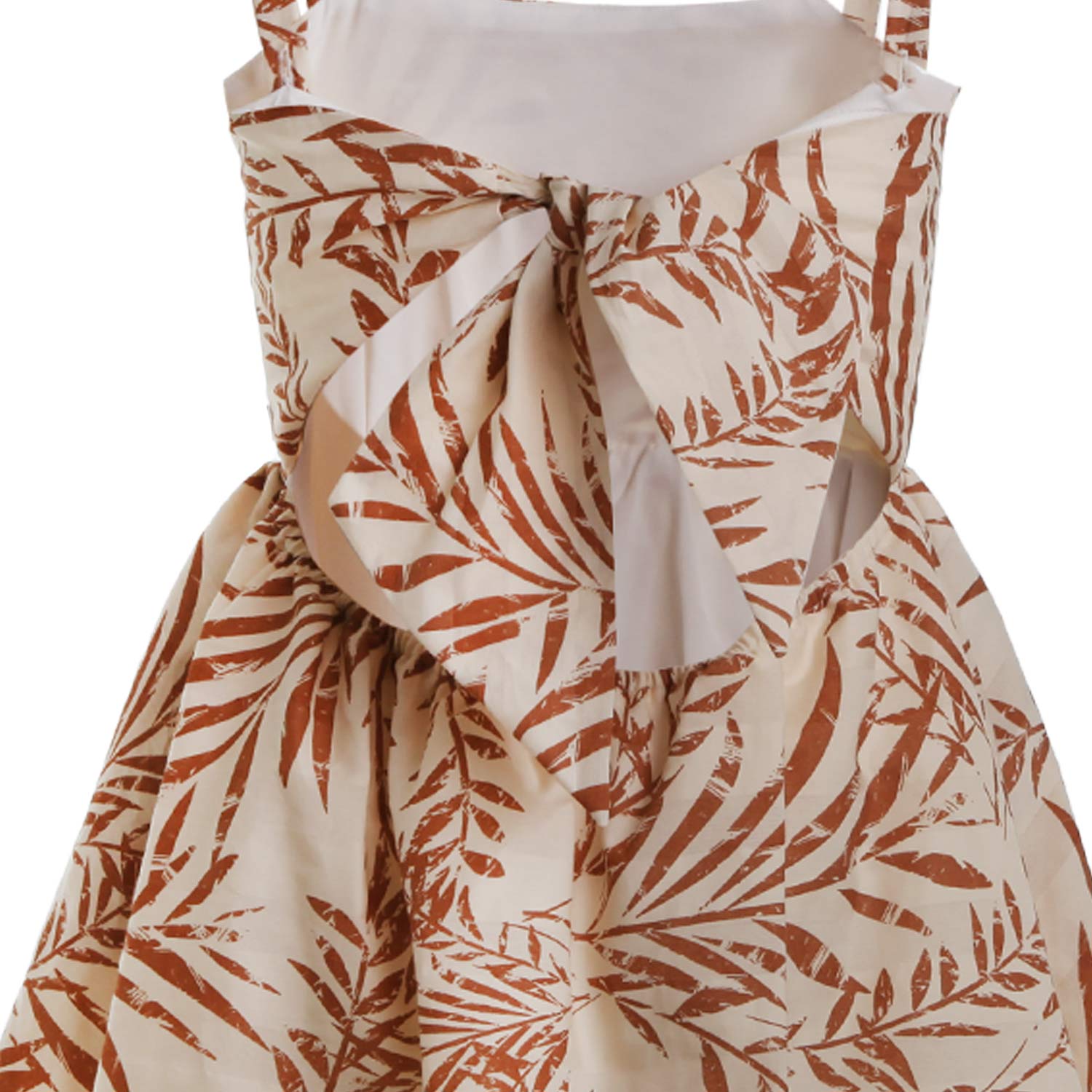 ABITO ECRU CON FOGLIE CAMMELLO BAMBINA E TEENAGER - annameglio.com abbigliamento moda