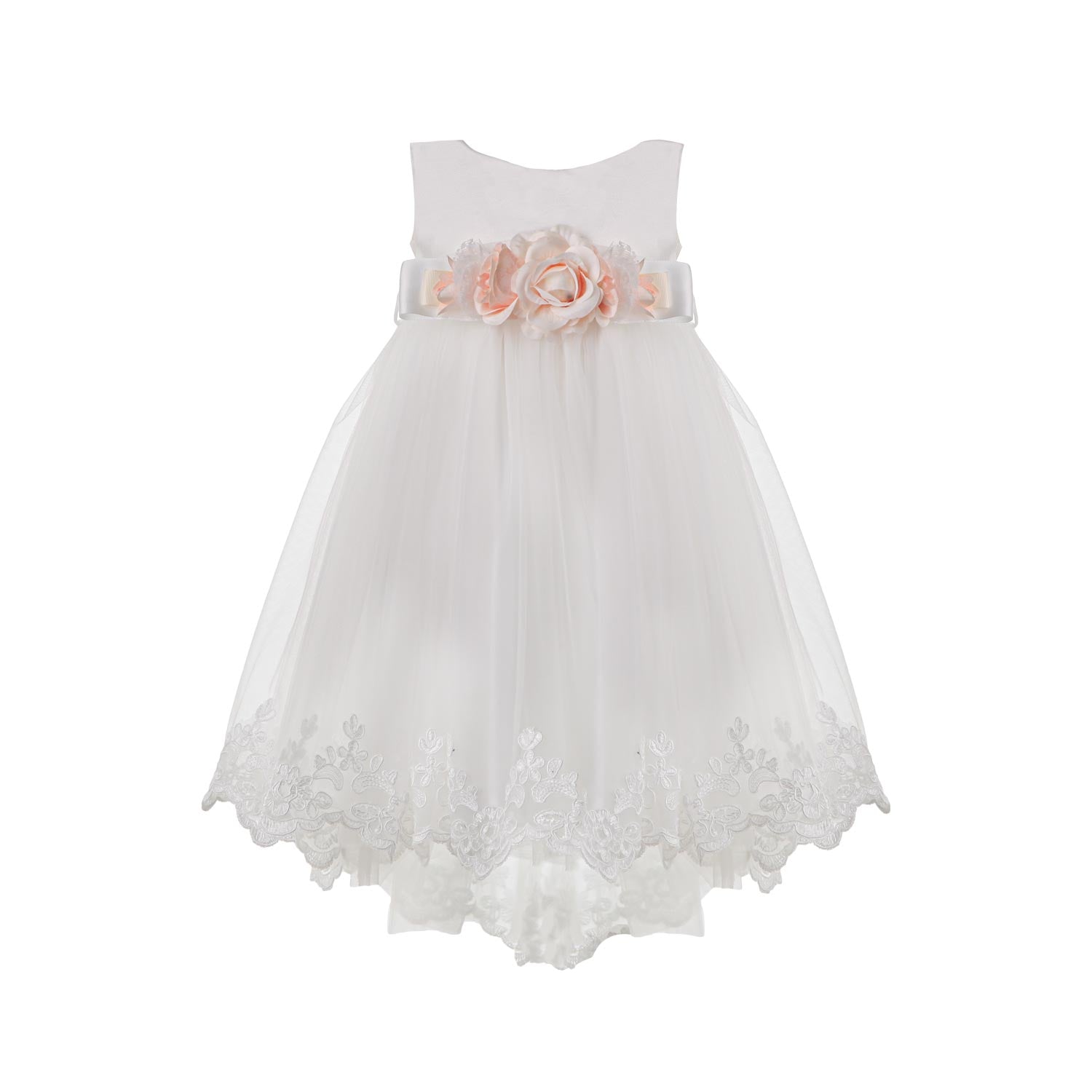 ABITO TULLE BIANCO E AVORIO BIMBA E NEONATA - annameglio.com abbigliamento moda
