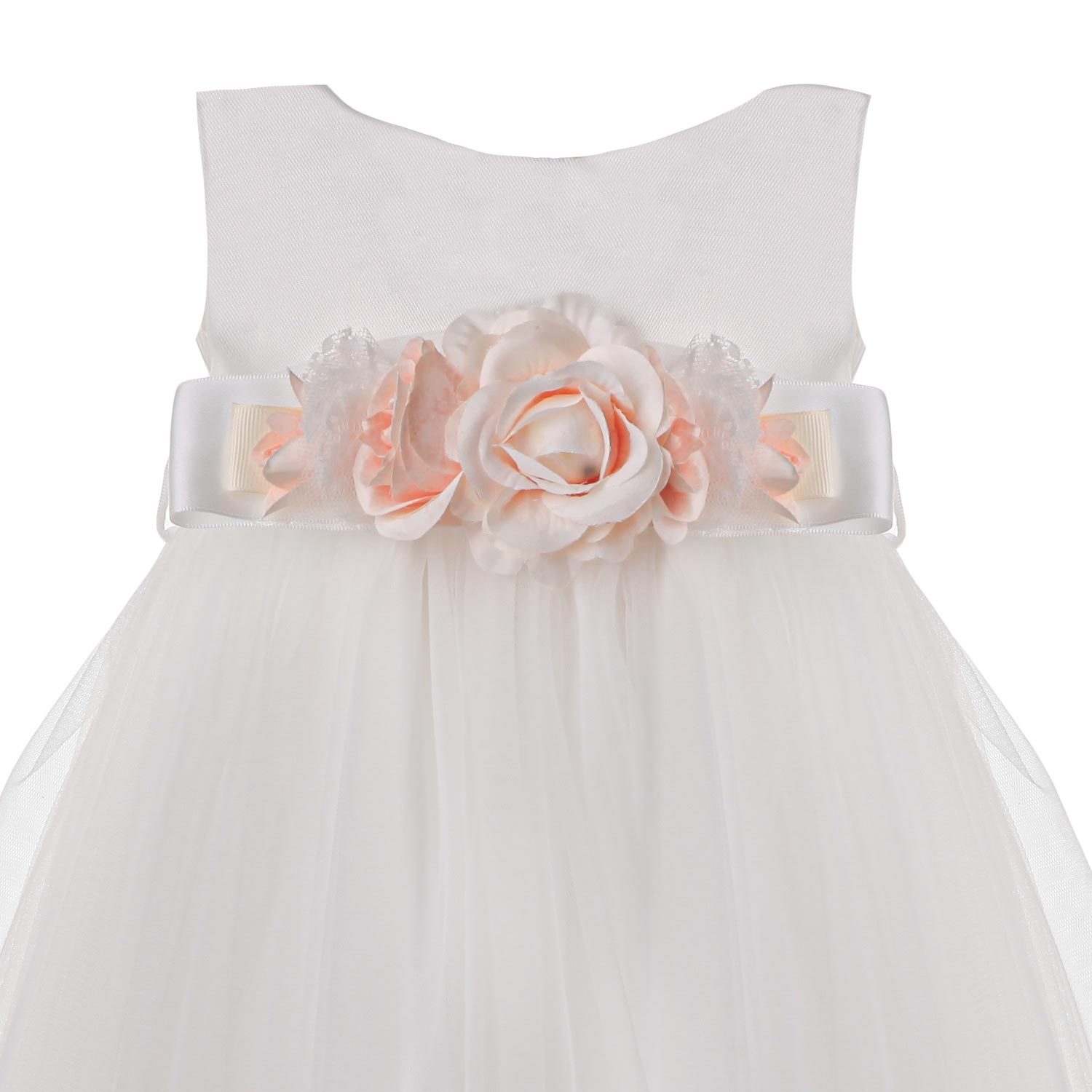 ABITO TULLE BIANCO E AVORIO BIMBA E NEONATA - annameglio.com abbigliamento moda