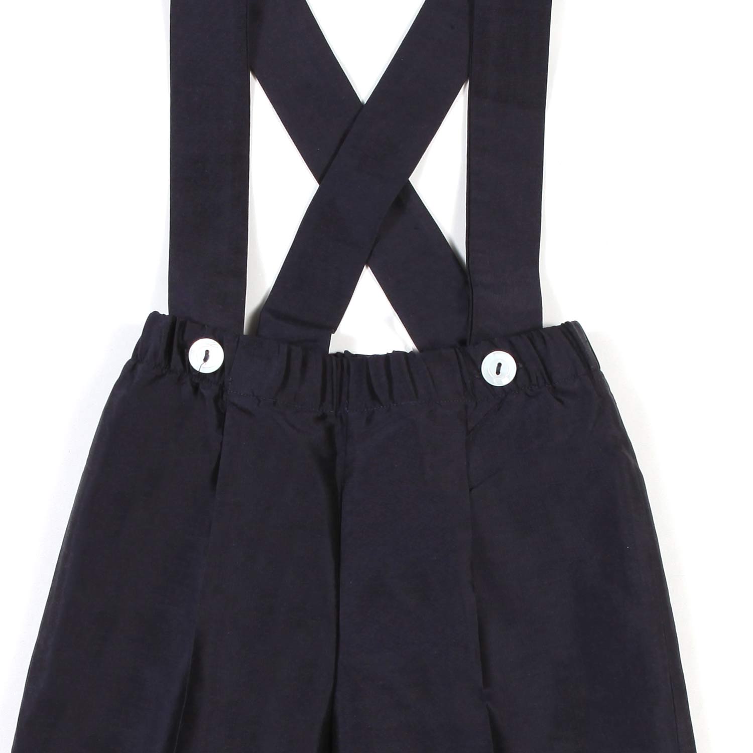 BERMUDA SETA BLU NAVY CON BRETELLE NEONATO - annameglio.com abbigliamento moda