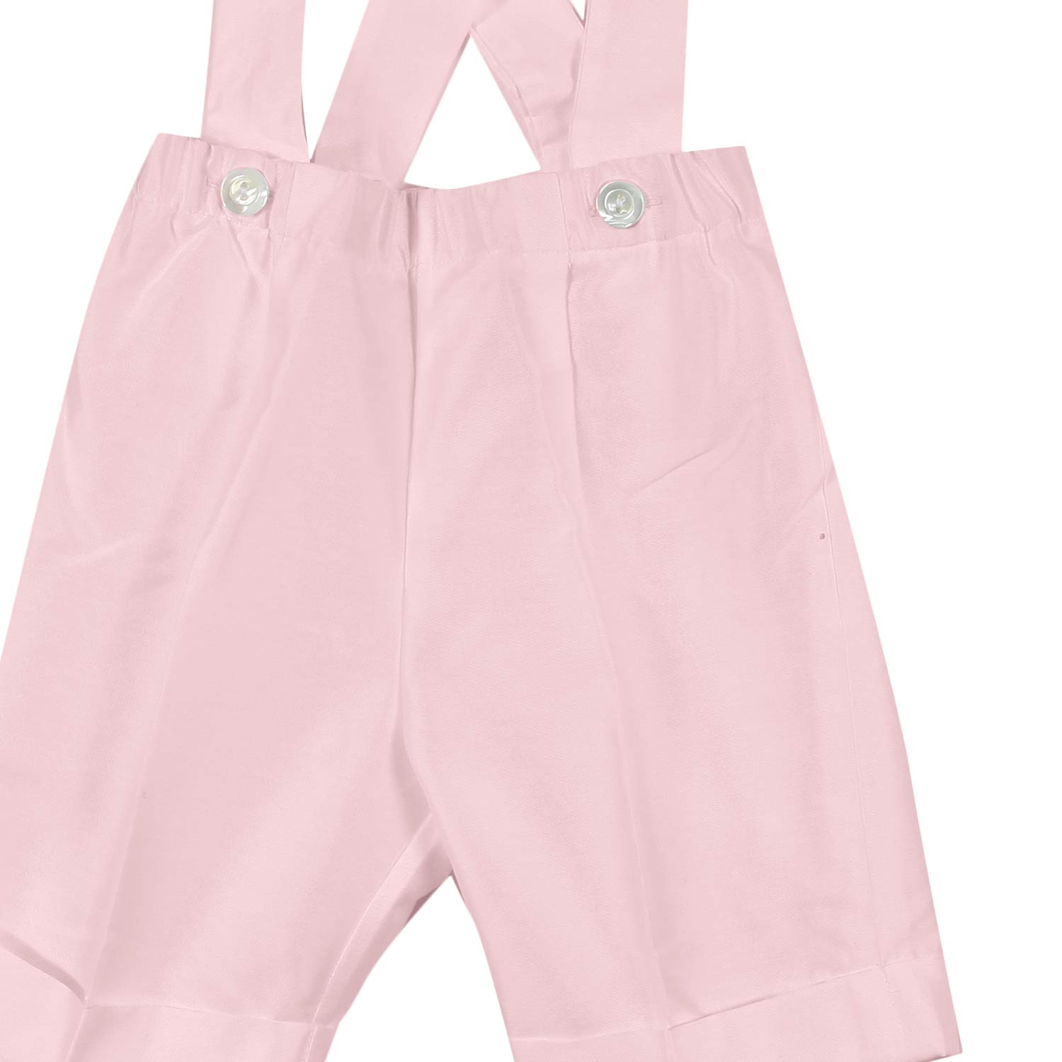 BERMUDA RASO ROSA CON BRETELLE NEONATO E NEONATA - annameglio.com abbigliamento moda