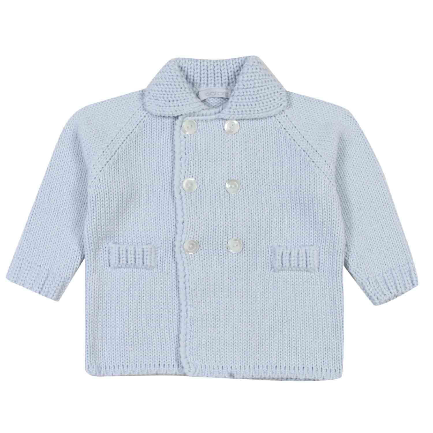 GIACCA COTONE A MAGLIA CELESTE NEONATO - annameglio.com abbigliamento moda