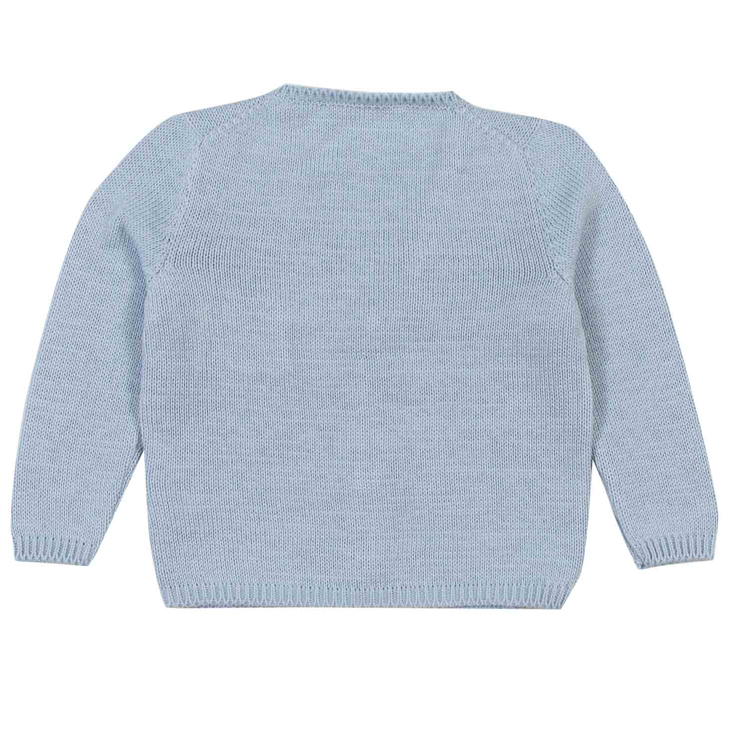 CARDIGAN COTONE A MAGLIA CELESTE NEONATO - annameglio.com abbigliamento moda