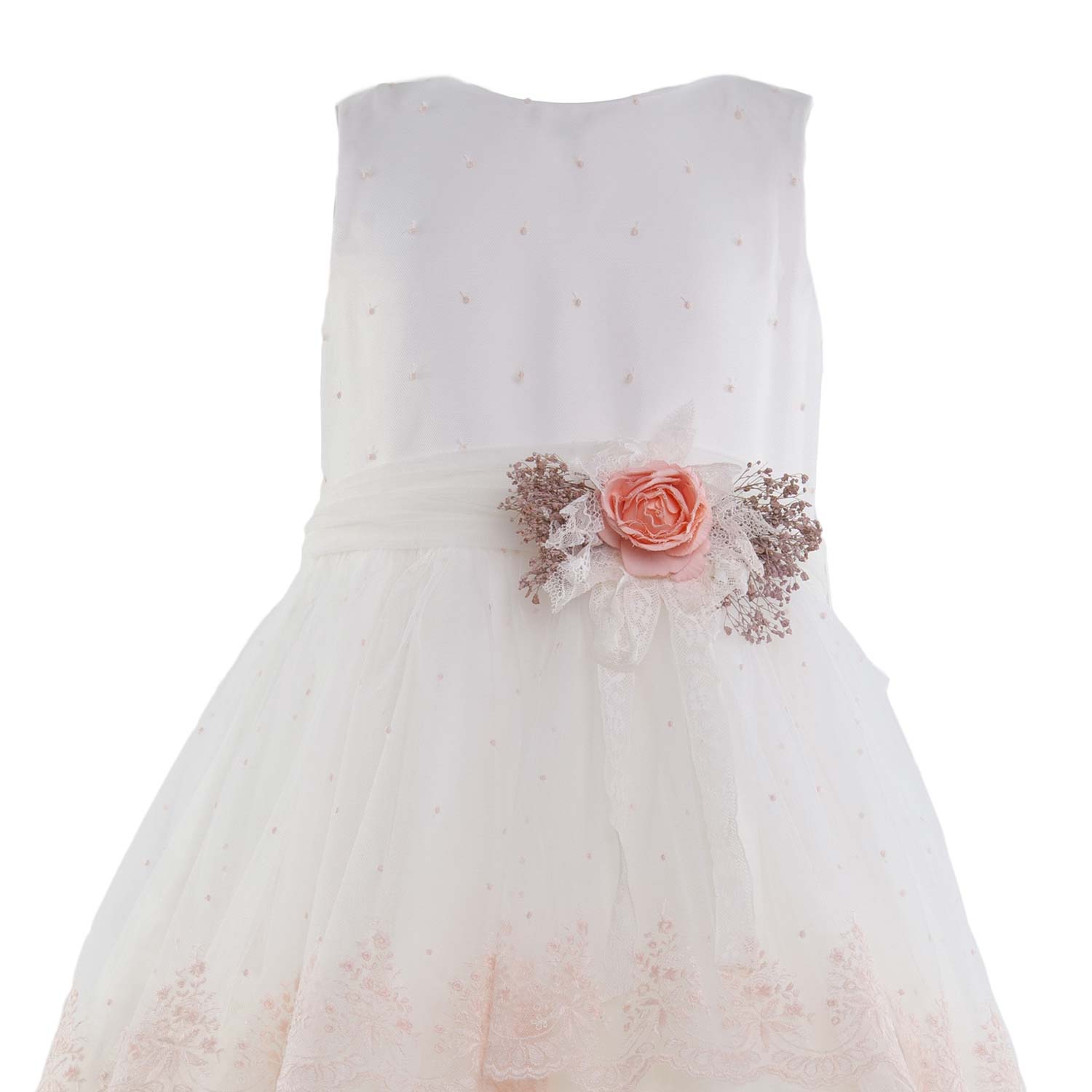 ABITO BIANCO LATTE E ROSA IN TULLE E PIZZO - annameglio.com abbigliamento moda
