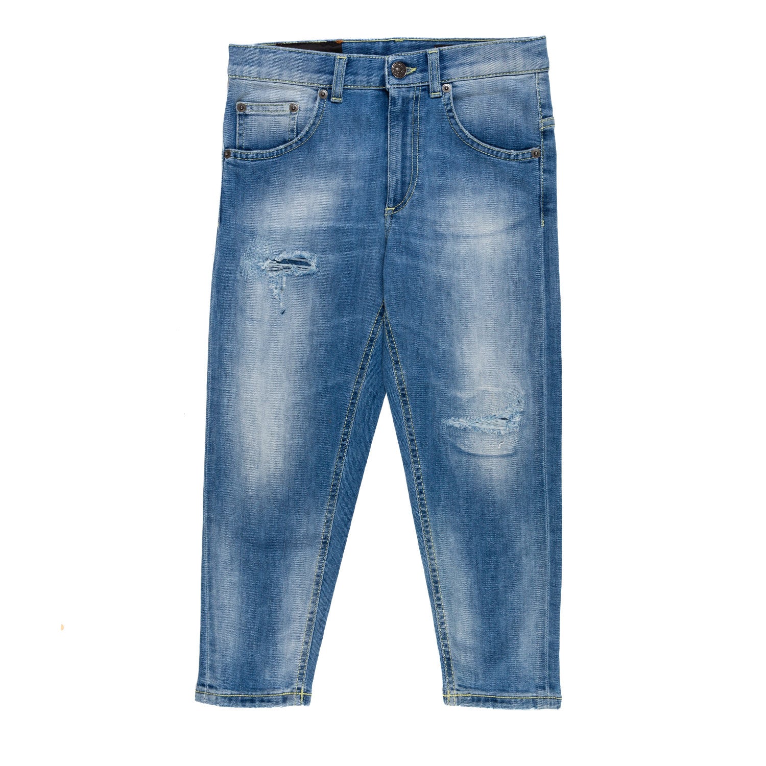 JEANS BLU CHIARO CON STRAPPI BAMBINO E RAGAZZO - annameglio.com abbigliamento moda