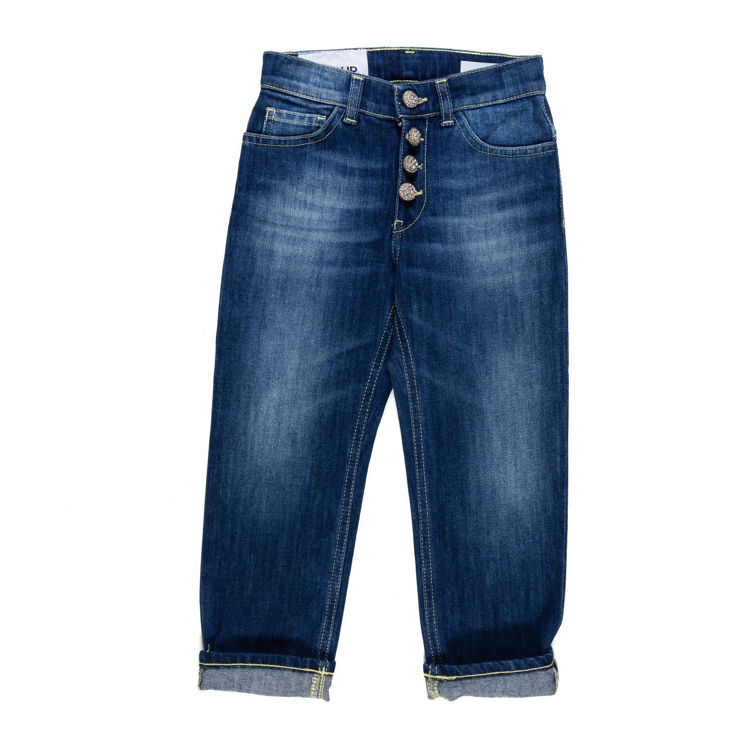JEANS BLU SCURO CON BOTTONI BAMBINA E TEENAGER - annameglio.com abbigliamento moda
