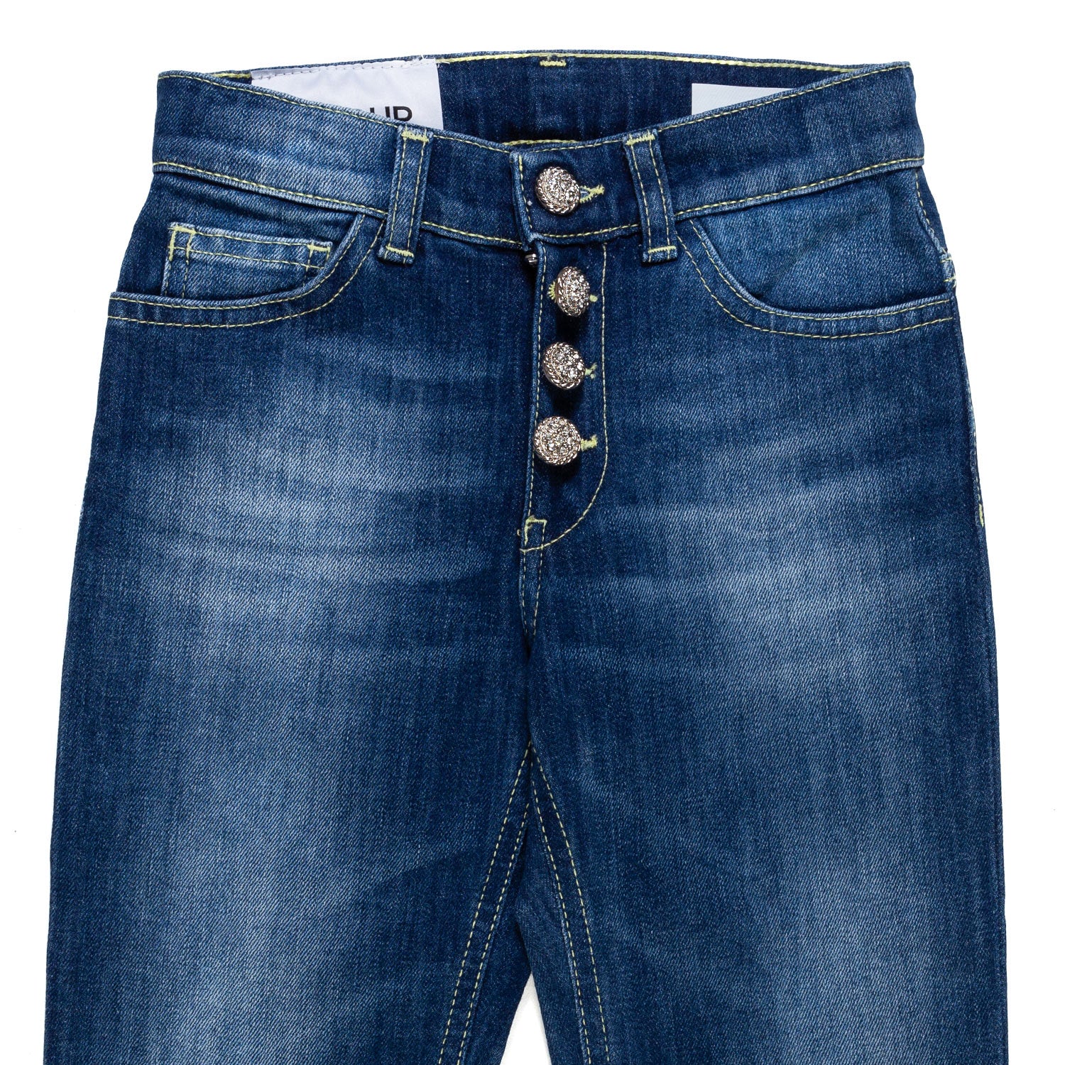 JEANS BLU SCURO CON BOTTONI BAMBINA E TEENAGER - annameglio.com abbigliamento moda