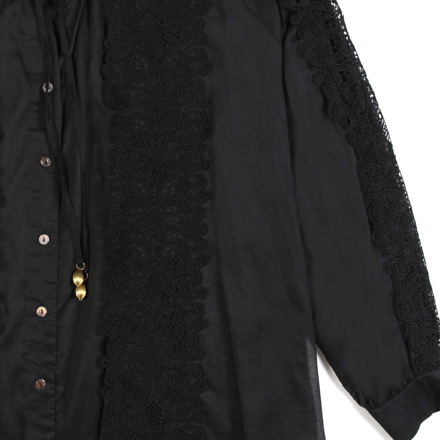 CAMICIA NERA CON DETTAGLI IN PIZZO - annameglio.com abbigliamento moda