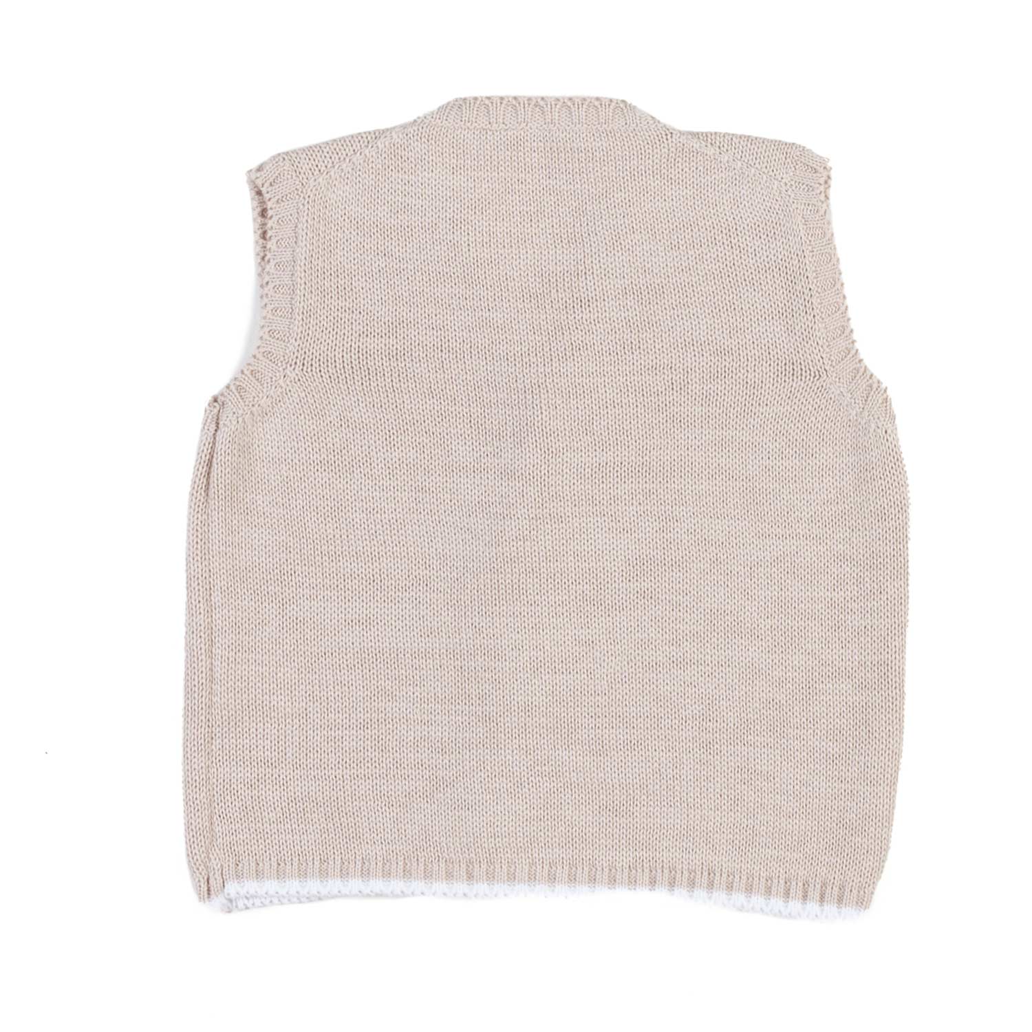 GILET COTONE A MAGLIA BEIGE CORDA NEONATO - annameglio.com abbigliamento moda