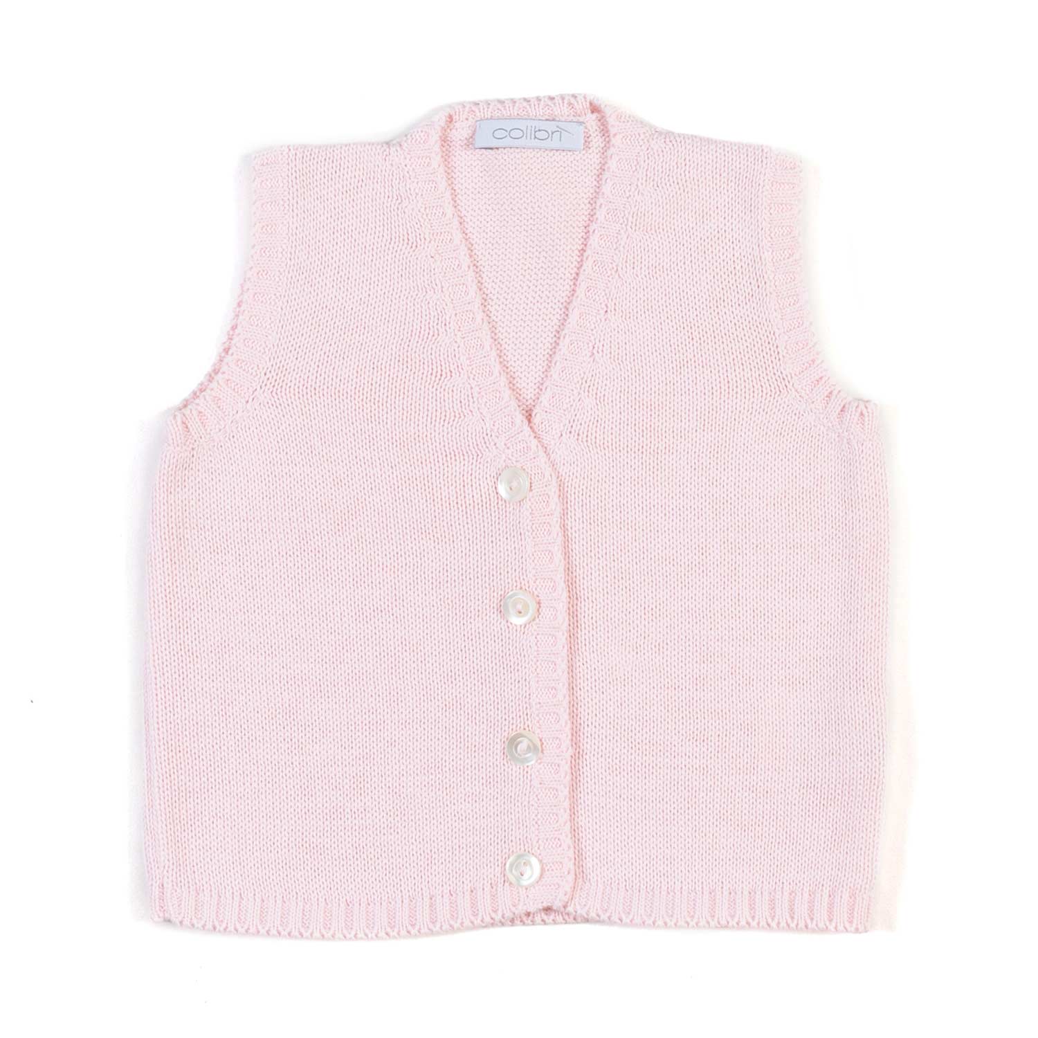GILET COTONE A MAGLIA ROSA NEONATA - annameglio.com abbigliamento moda