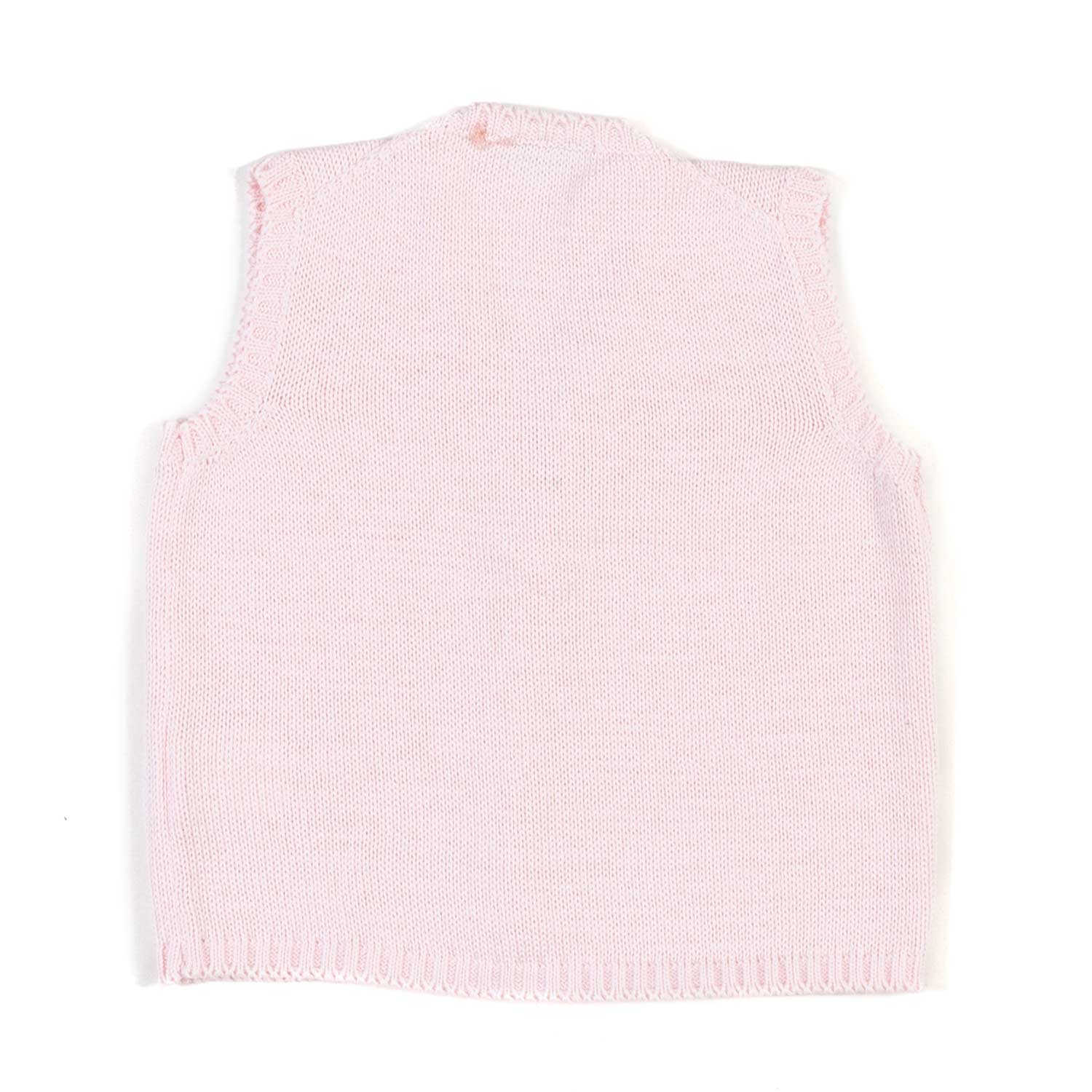 GILET COTONE A MAGLIA ROSA NEONATA - annameglio.com abbigliamento moda