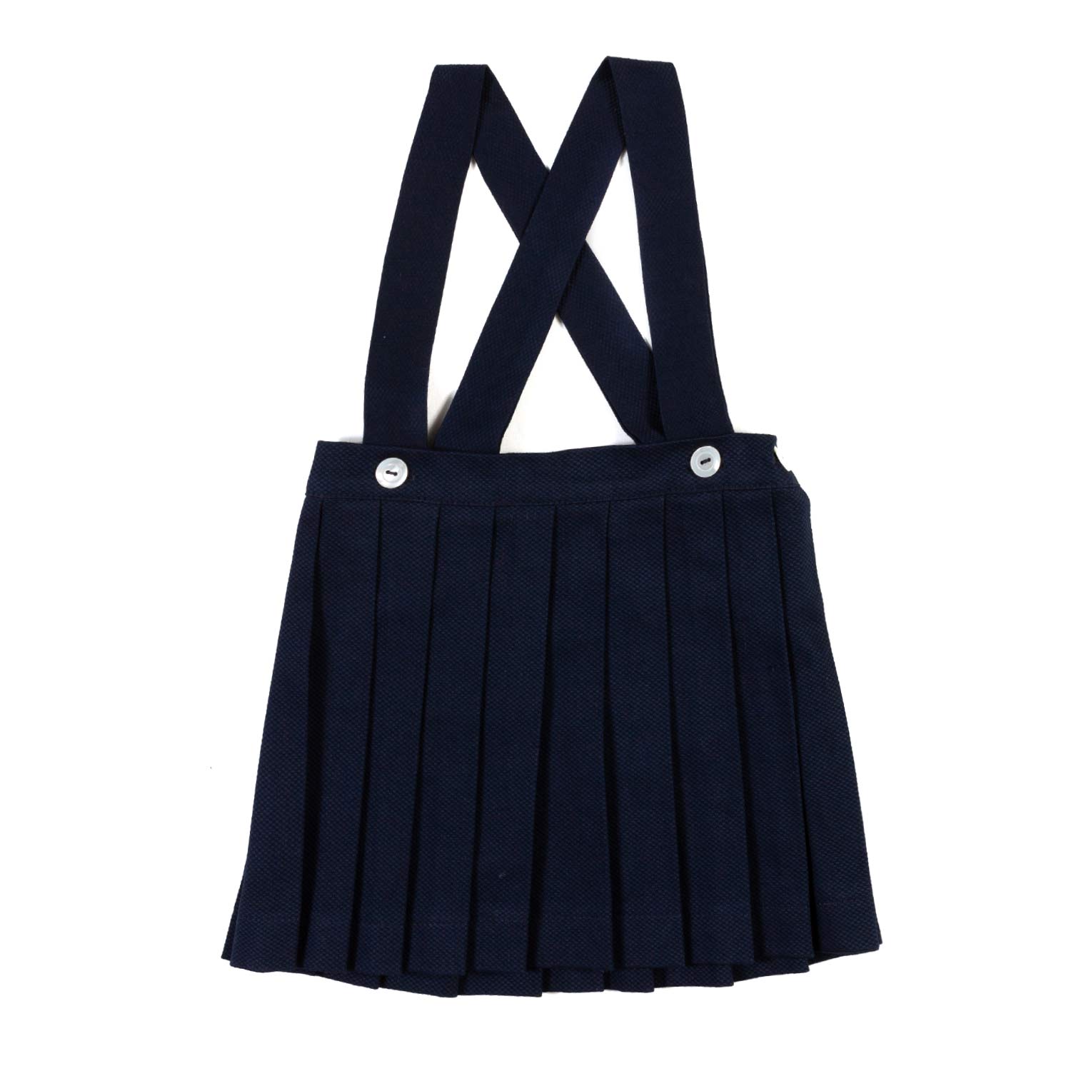 GONNA PIQUET BLU NAVY CON BRETELLE BAMBINA - annameglio.com abbigliamento moda