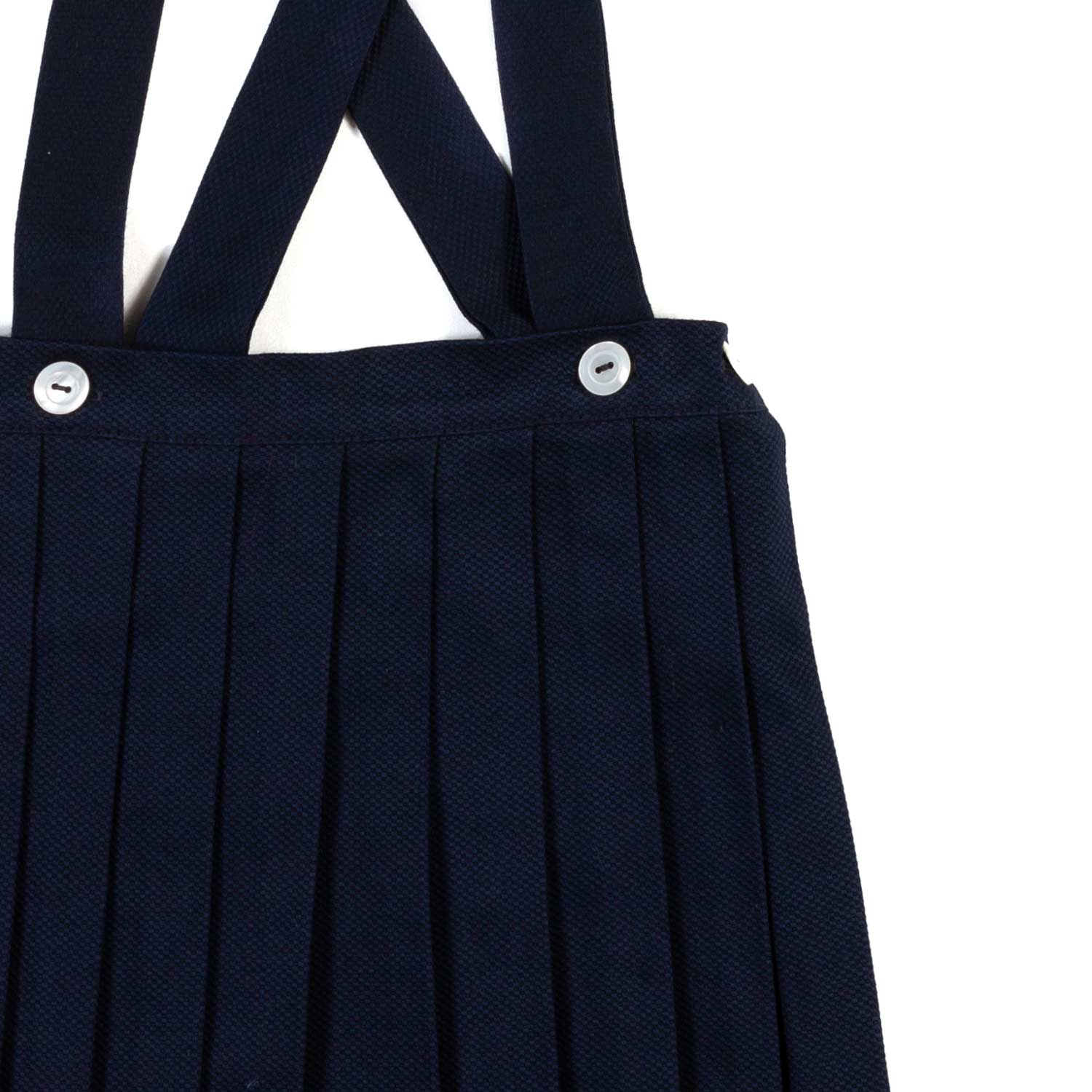 GONNA PIQUET BLU NAVY CON BRETELLE BAMBINA - annameglio.com abbigliamento moda