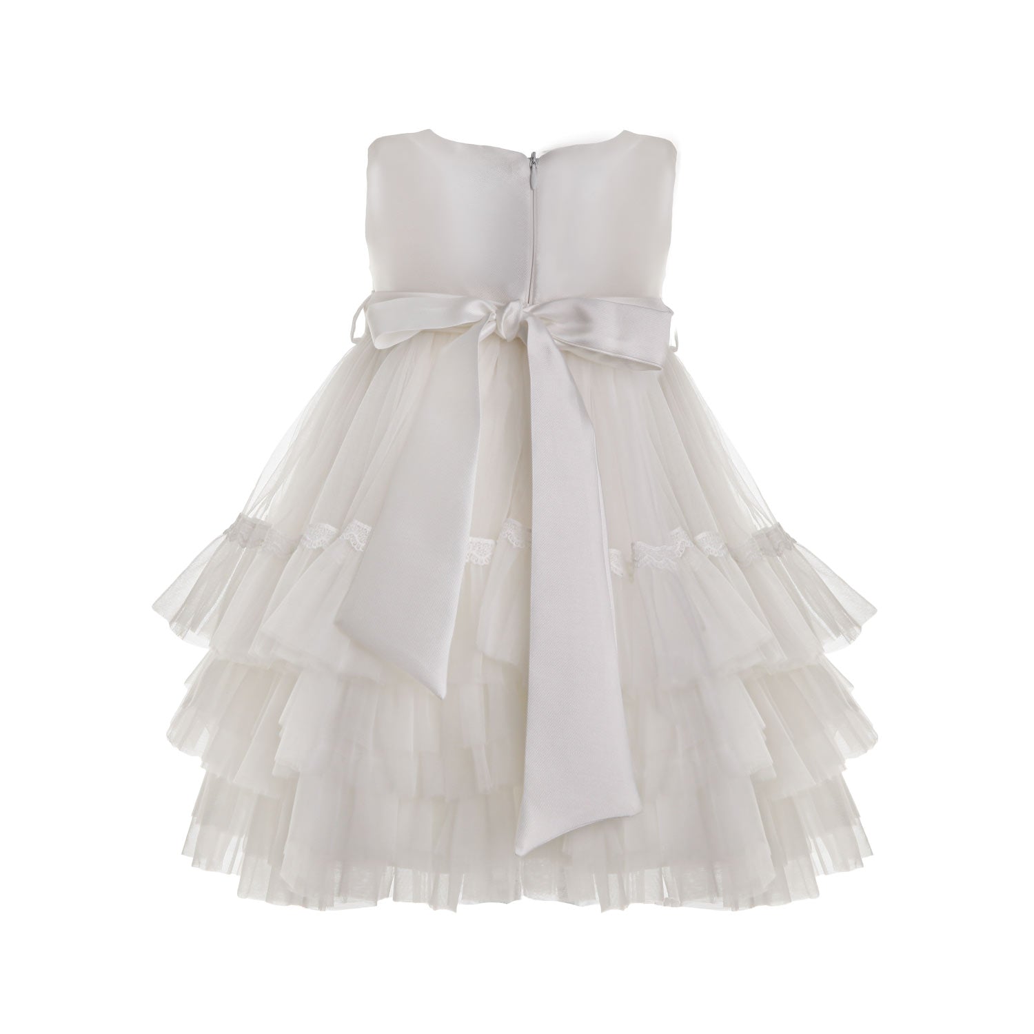 ABITO TULLE AVORIO A BALZE BIMBA E NEONATA - annameglio.com abbigliamento moda