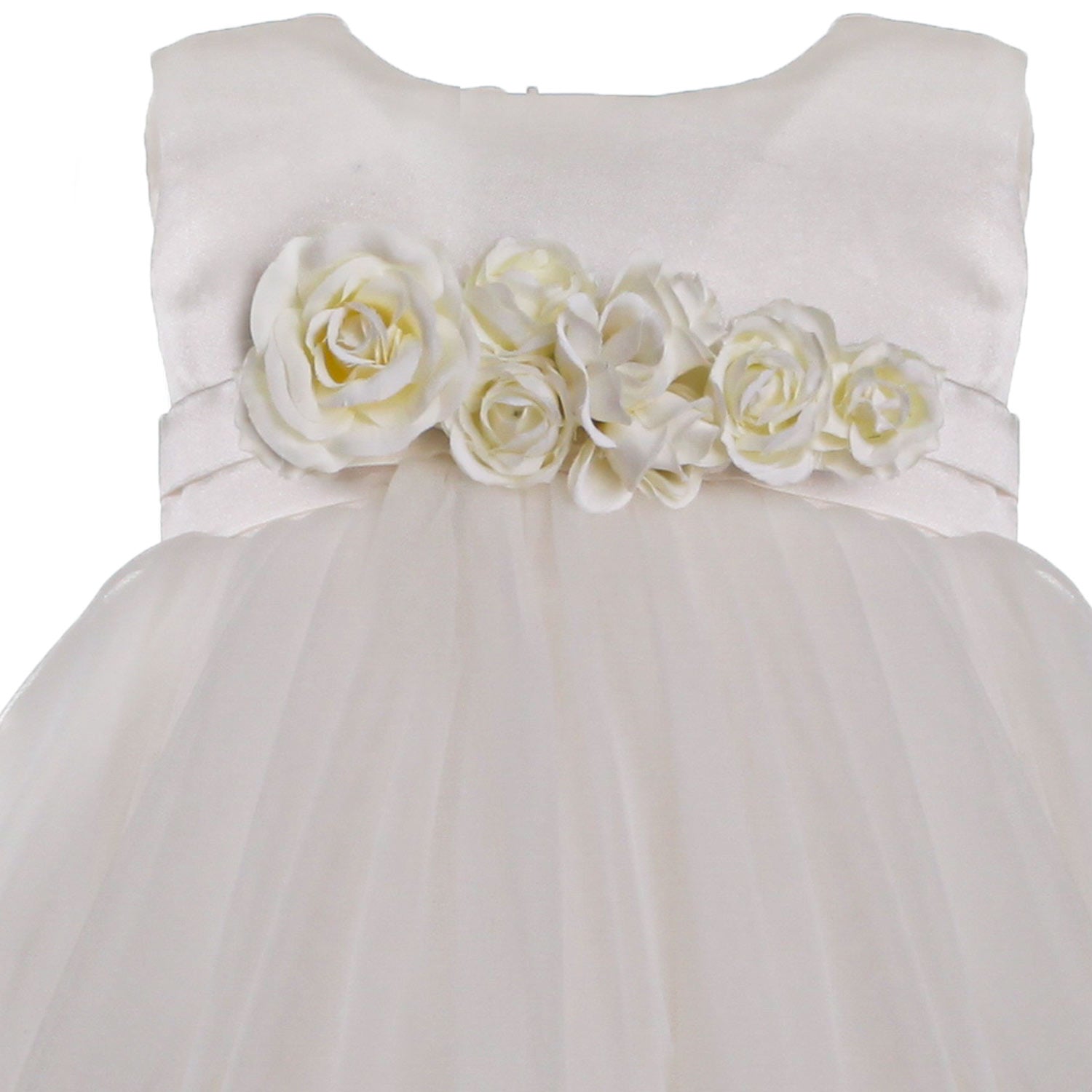 ABITO AVORIO IN TULLE A BALZE BIMBA E NEONATA - annameglio.com abbigliamento moda