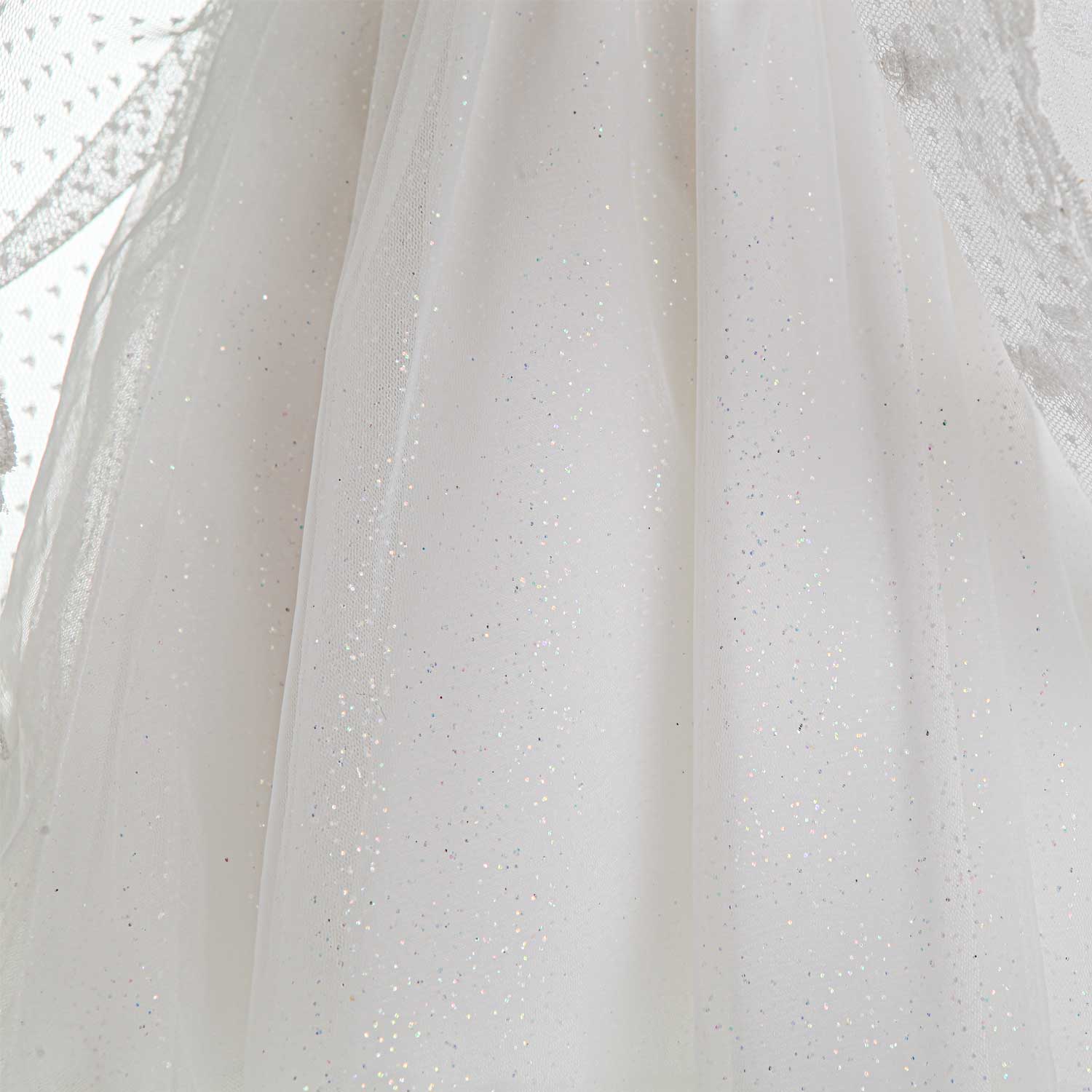 ABITO AVORIO TULLE RICAMATO CON FASCIA BIMBA - annameglio.com abbigliamento moda