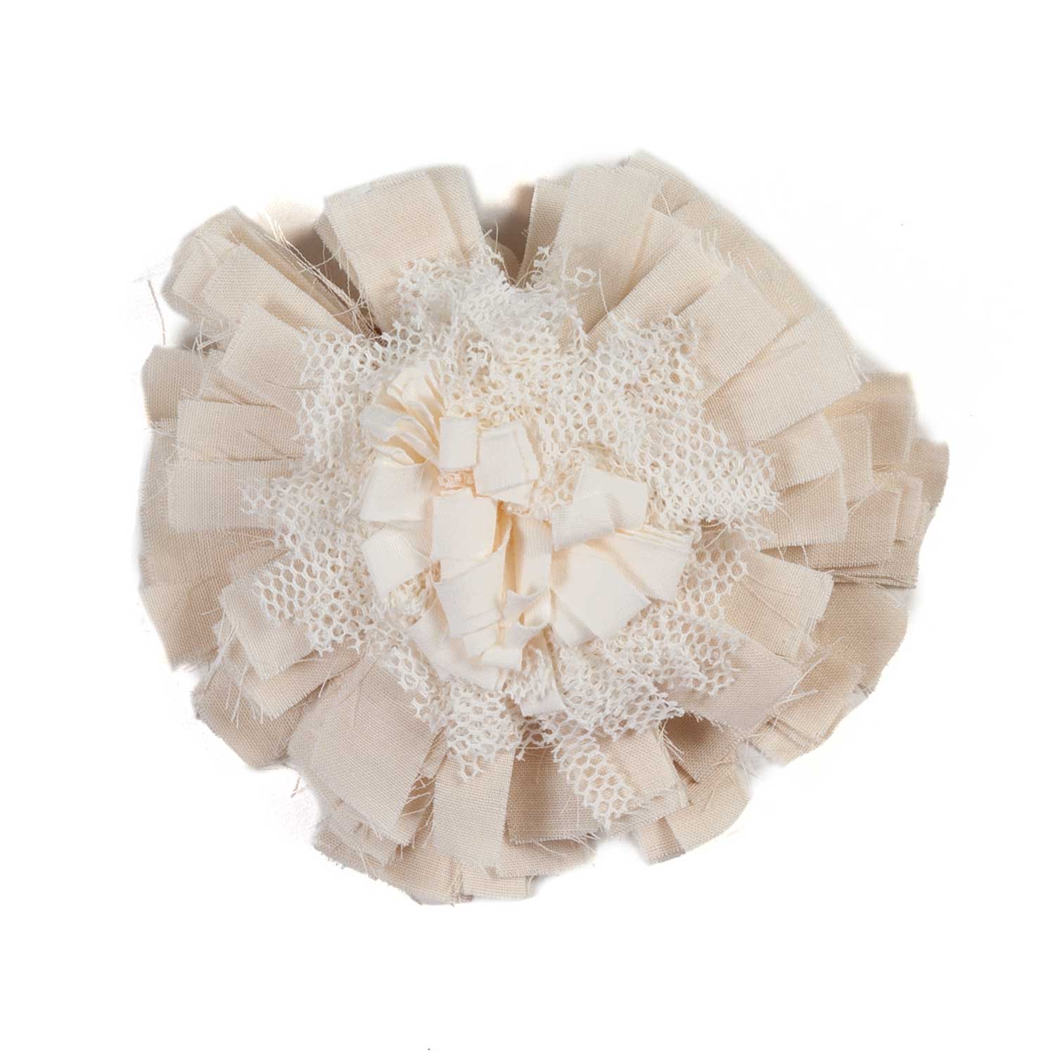 FERMAGLIO A FIORE ECRU BAMBINA - annameglio.com abbigliamento moda