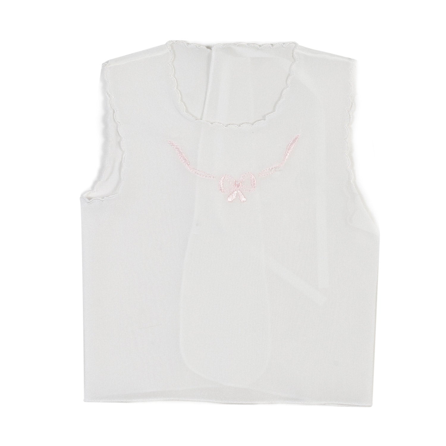 CAMICINO BIANCO PANNA CON FIOCCHETTO ROSA NEONATA - annameglio.com abbigliamento moda
