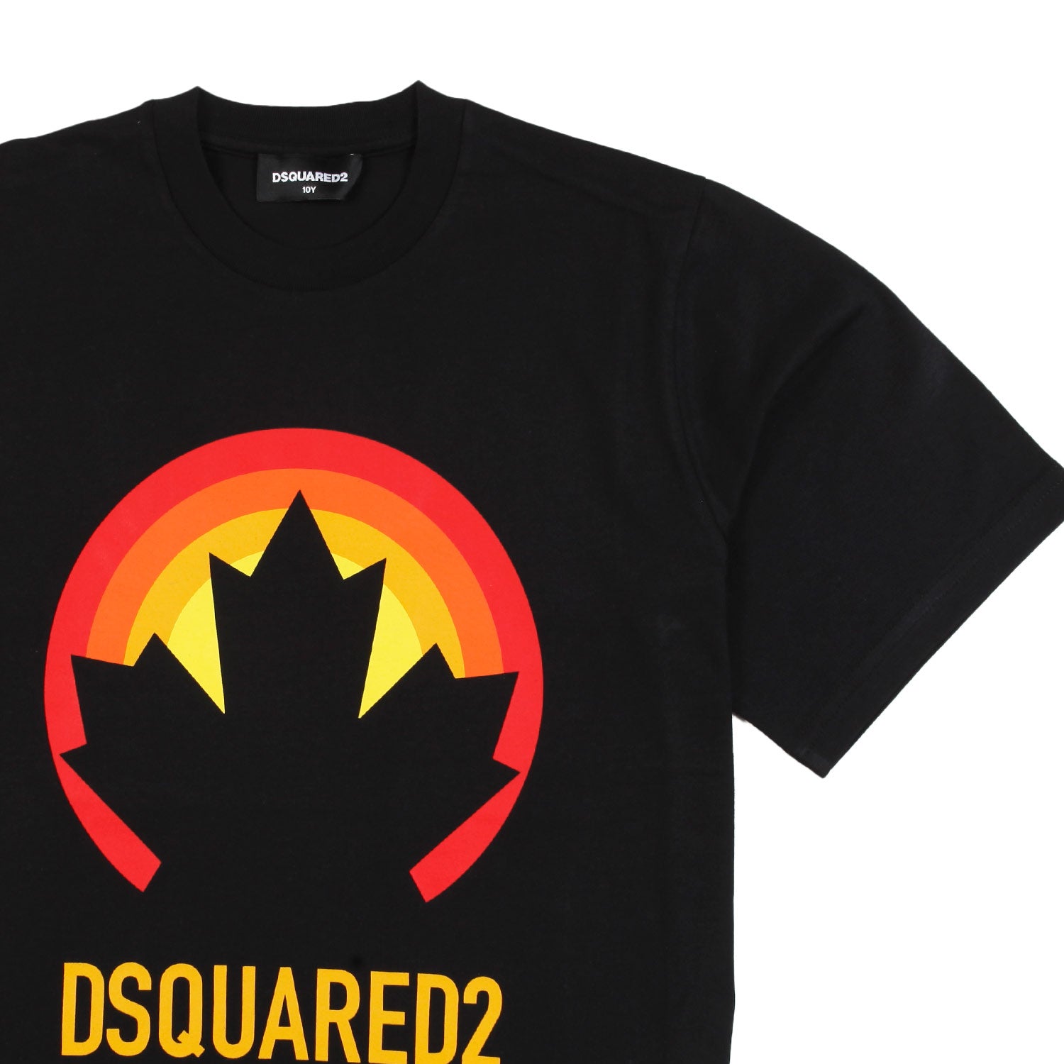 T-shirt unisex D2 nera con stampa rossa e gialla - annameglio.com abbigliamento moda