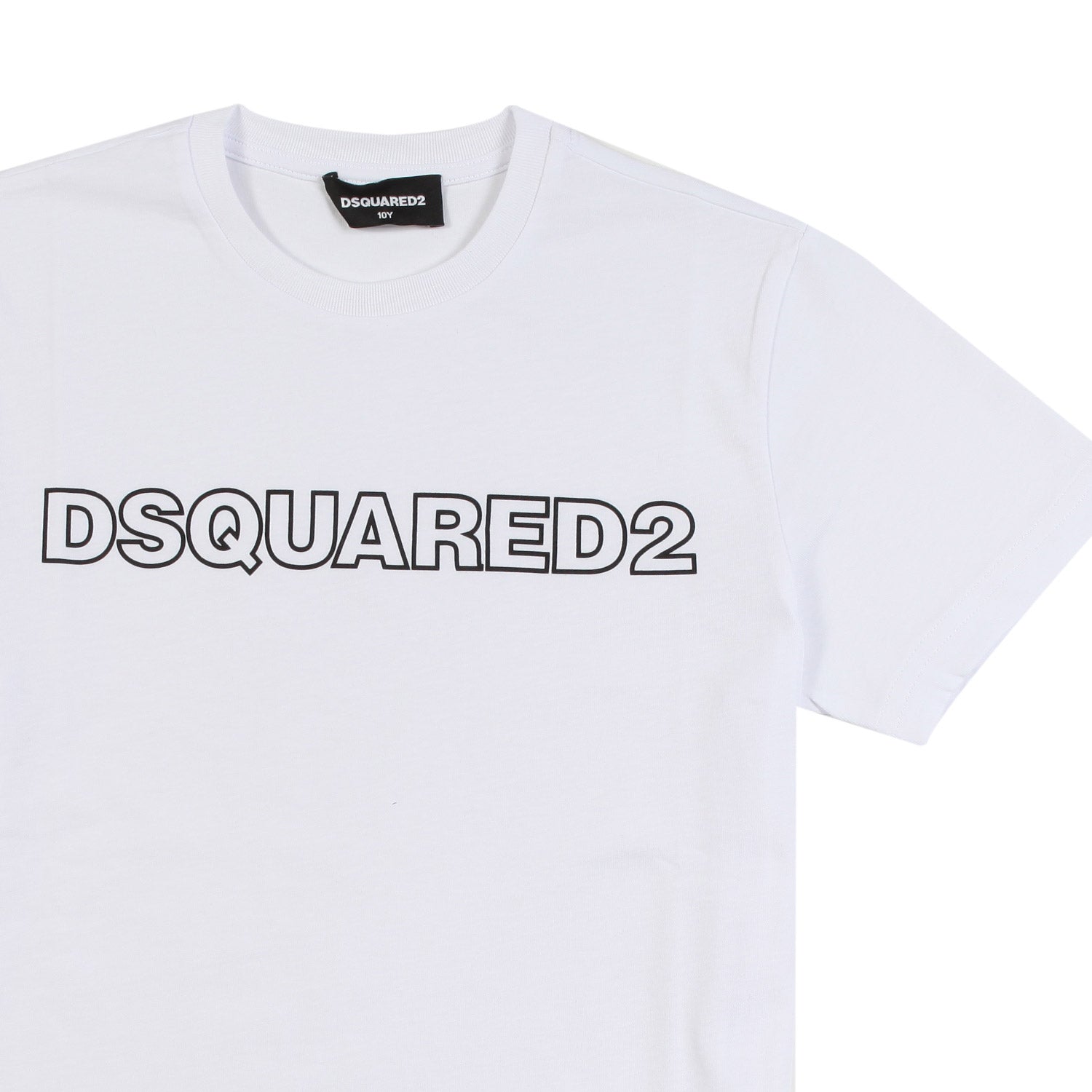 T-shirt unisex bianca con logo Dsquared2 nero - annameglio.com abbigliamento moda