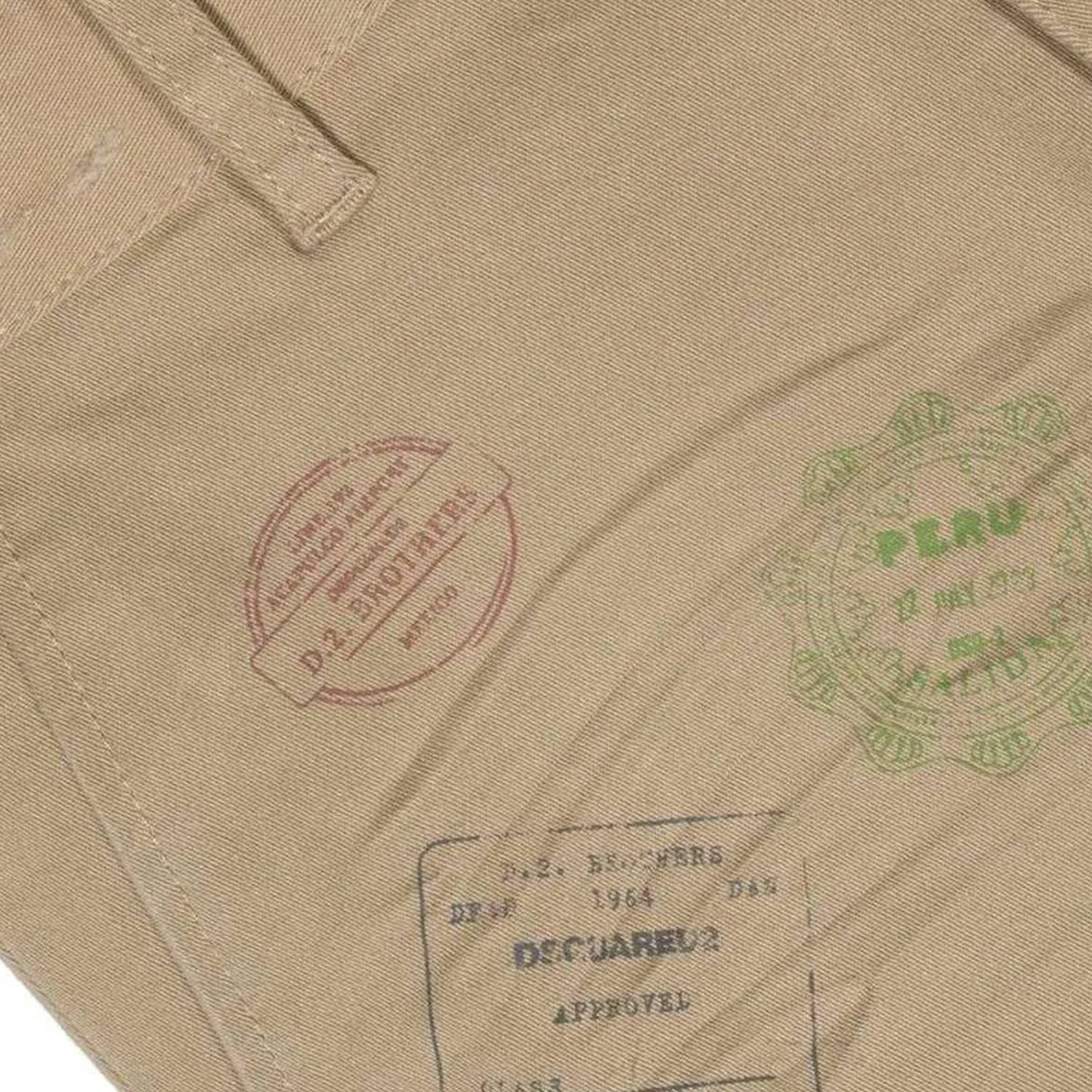 Pantalone Dsquared2 khaki con stampe multicolor - annameglio.com abbigliamento moda