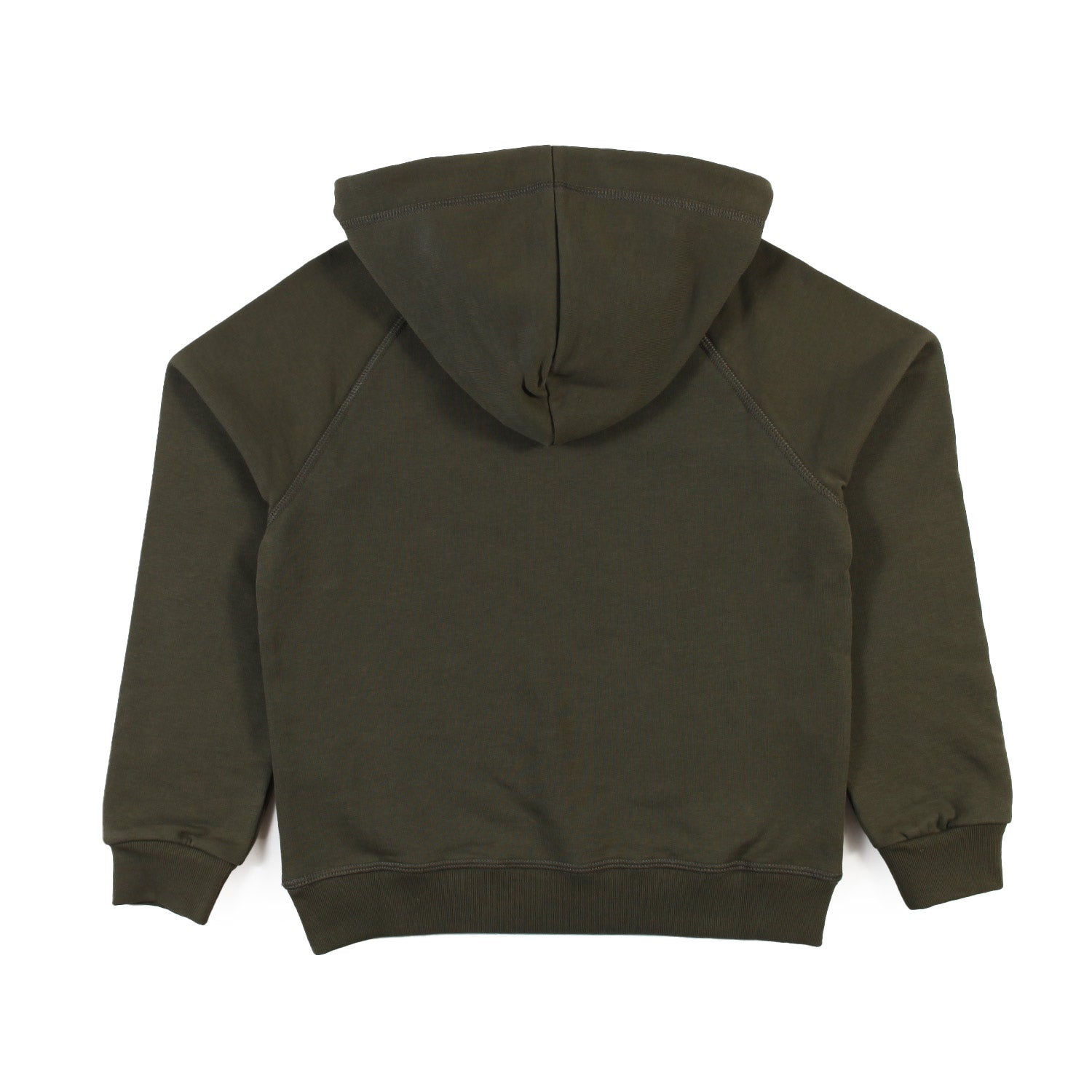 Felpa hoodie verde militare con logo DSQ2 giallo - annameglio.com abbigliamento moda