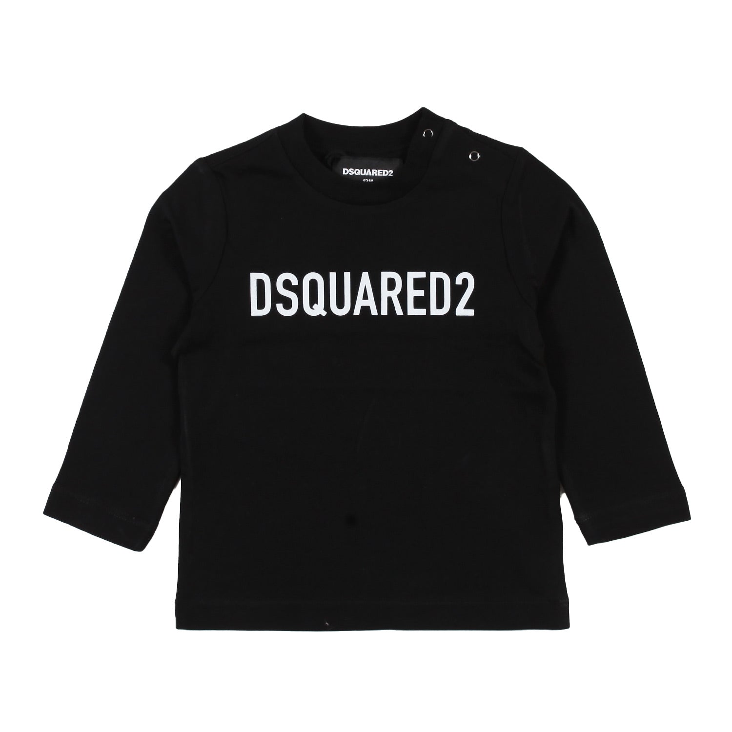 T-shirt baby lunga nera con logo Dsquared2 bianco - annameglio.com abbigliamento moda