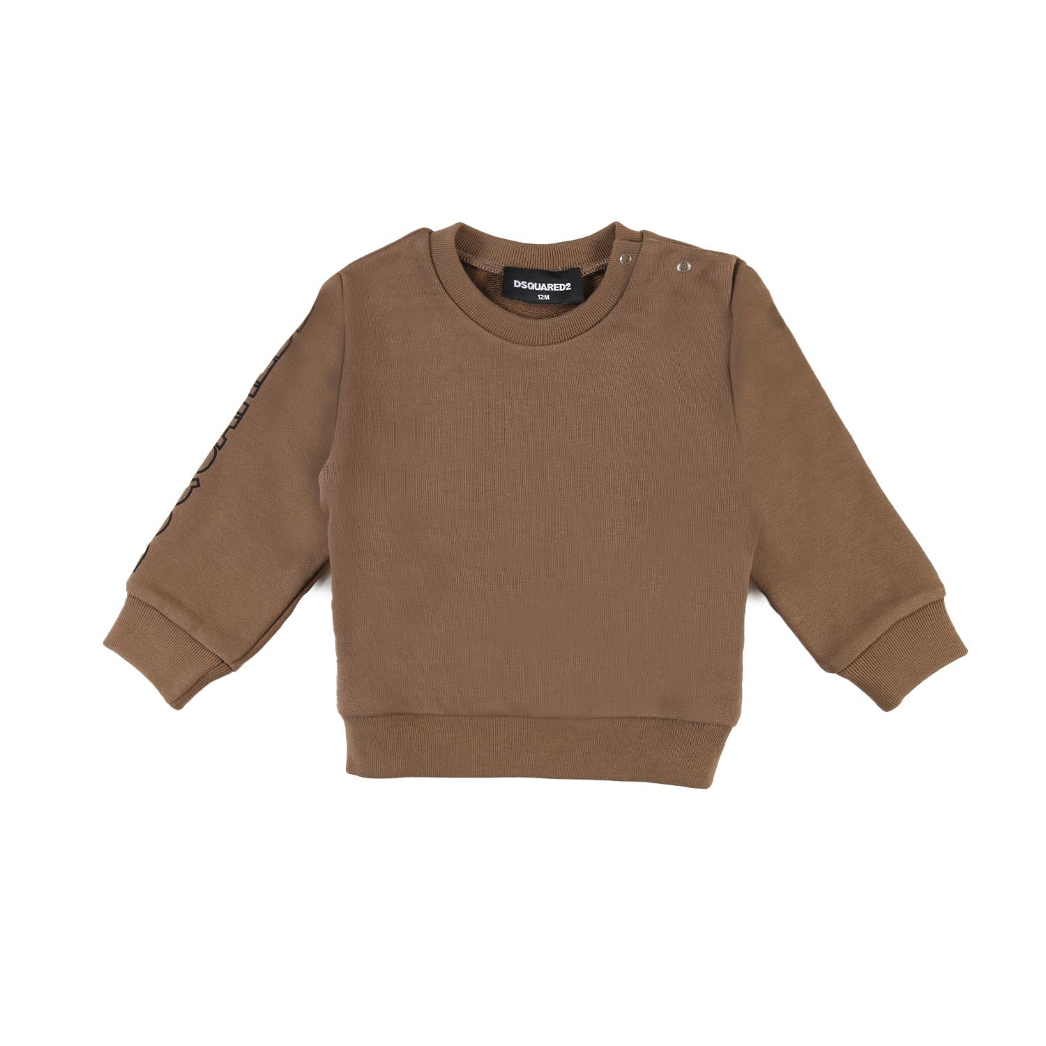 Felpa marrone con logo Dsquared2 nero bimbo - annameglio.com abbigliamento moda