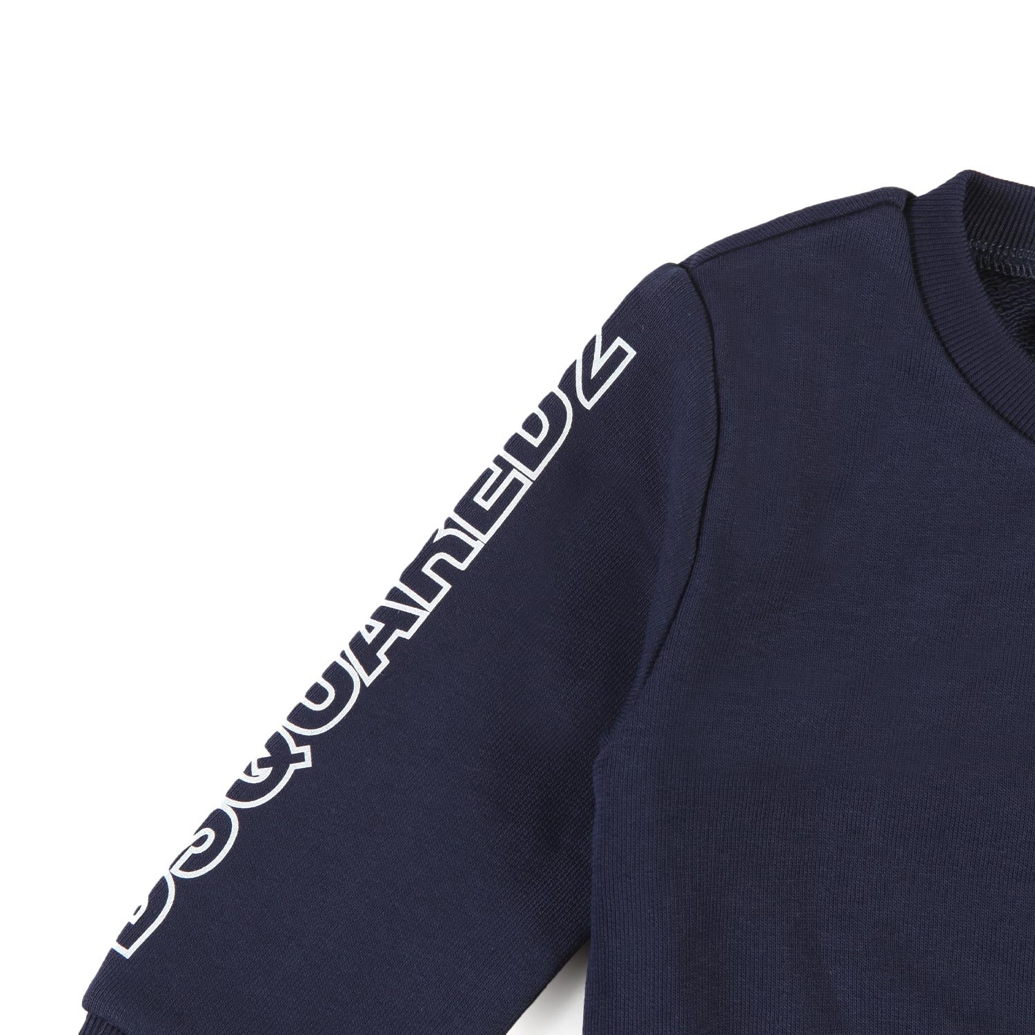 Felpa blu con logo Dsquared2 bianco bimbo - annameglio.com abbigliamento moda