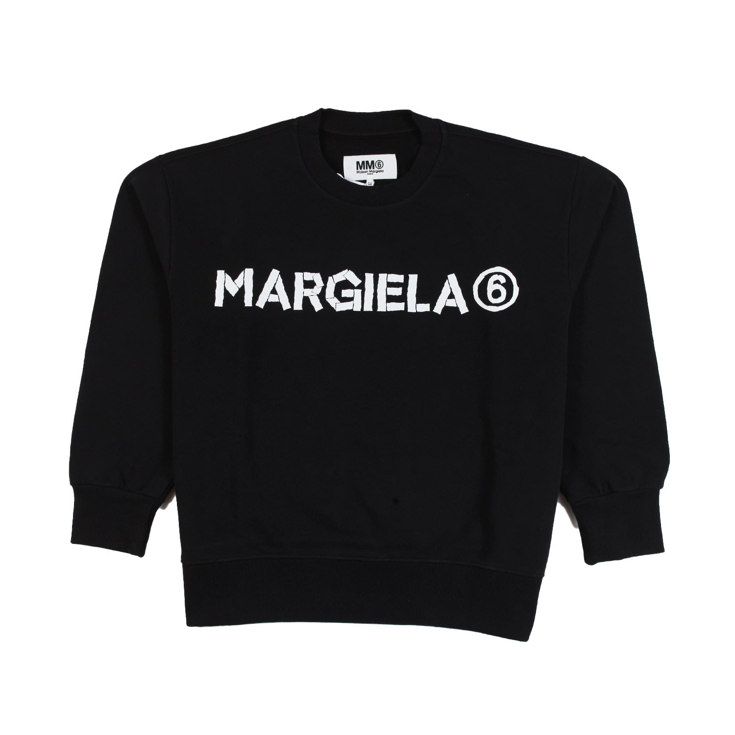 Felpa MM6 nera con logo bianco Bambina e Ragazza - annameglio.com abbigliamento moda
