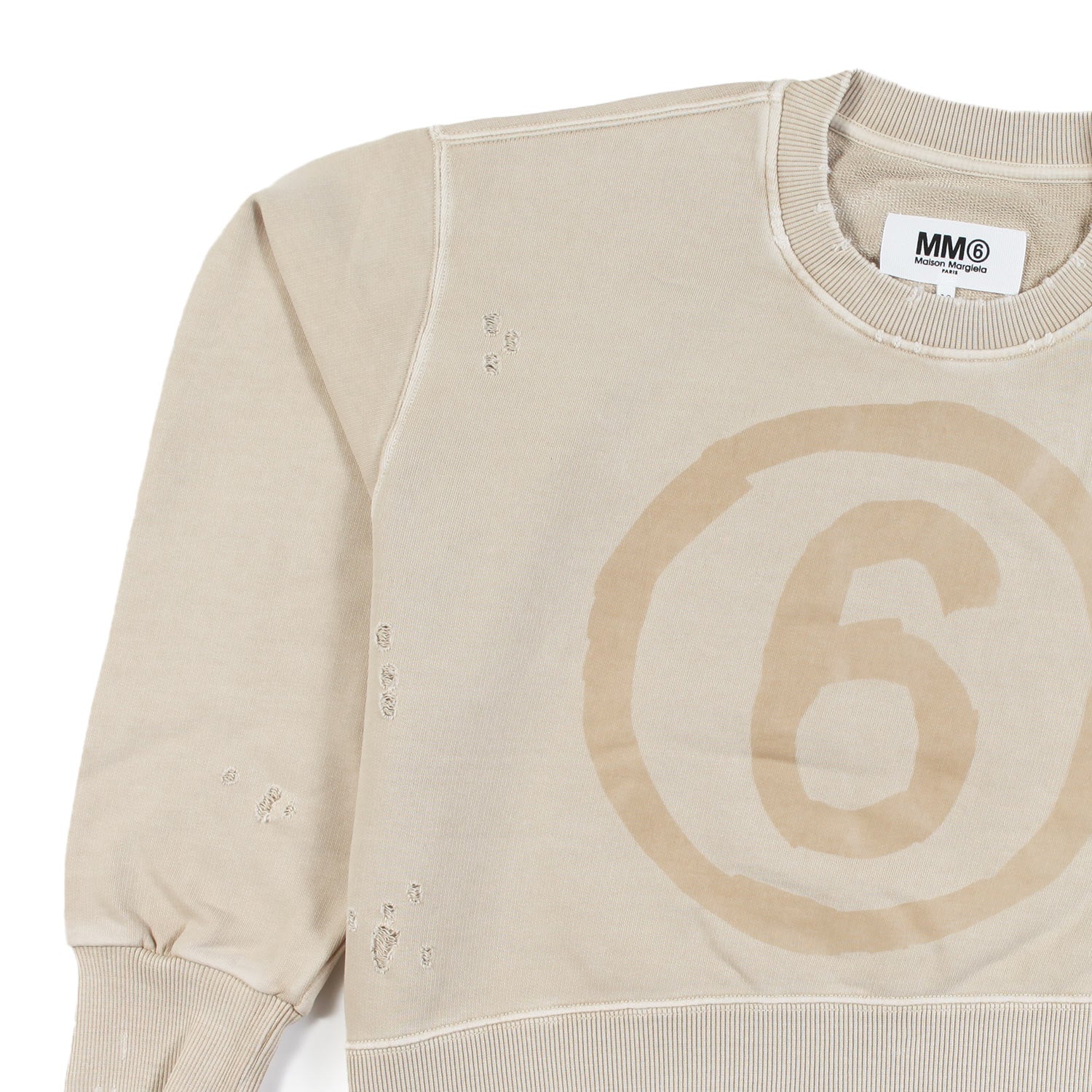 Felpa cropped MM6 beige Bambina e Ragazza - annameglio.com abbigliamento moda