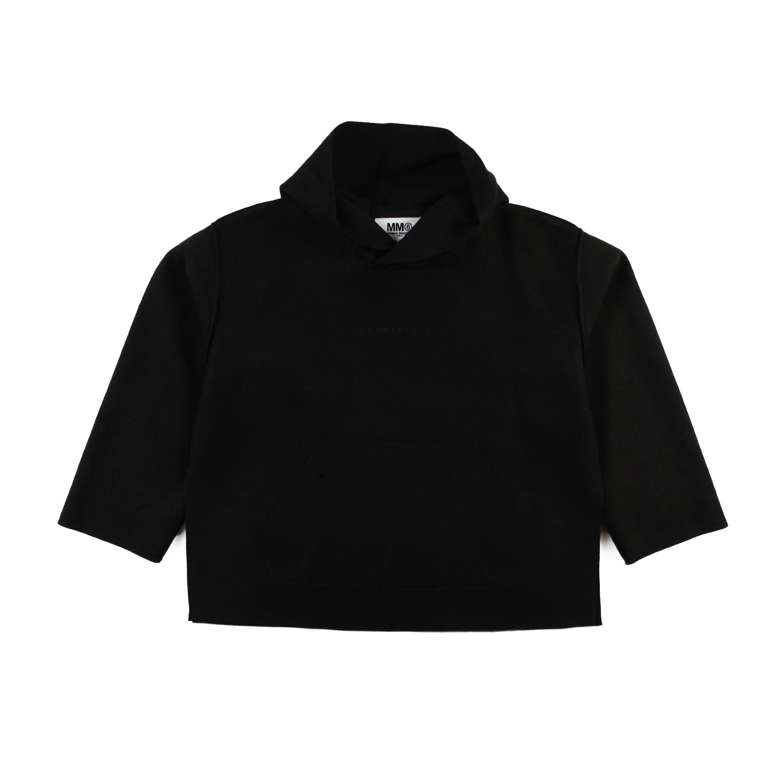 Maxi felpa hoodie MM6 nera bambina e ragazza - annameglio.com abbigliamento moda