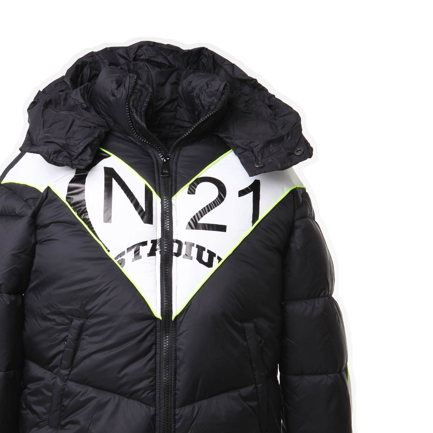 Giubbotto N21 nero, bianco e giallo fluo - annameglio.com abbigliamento moda