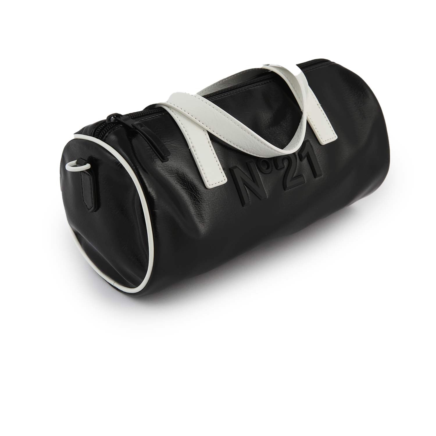 Borsa a cilindro N21 nera e bianca in ecopelle - annameglio.com abbigliamento moda