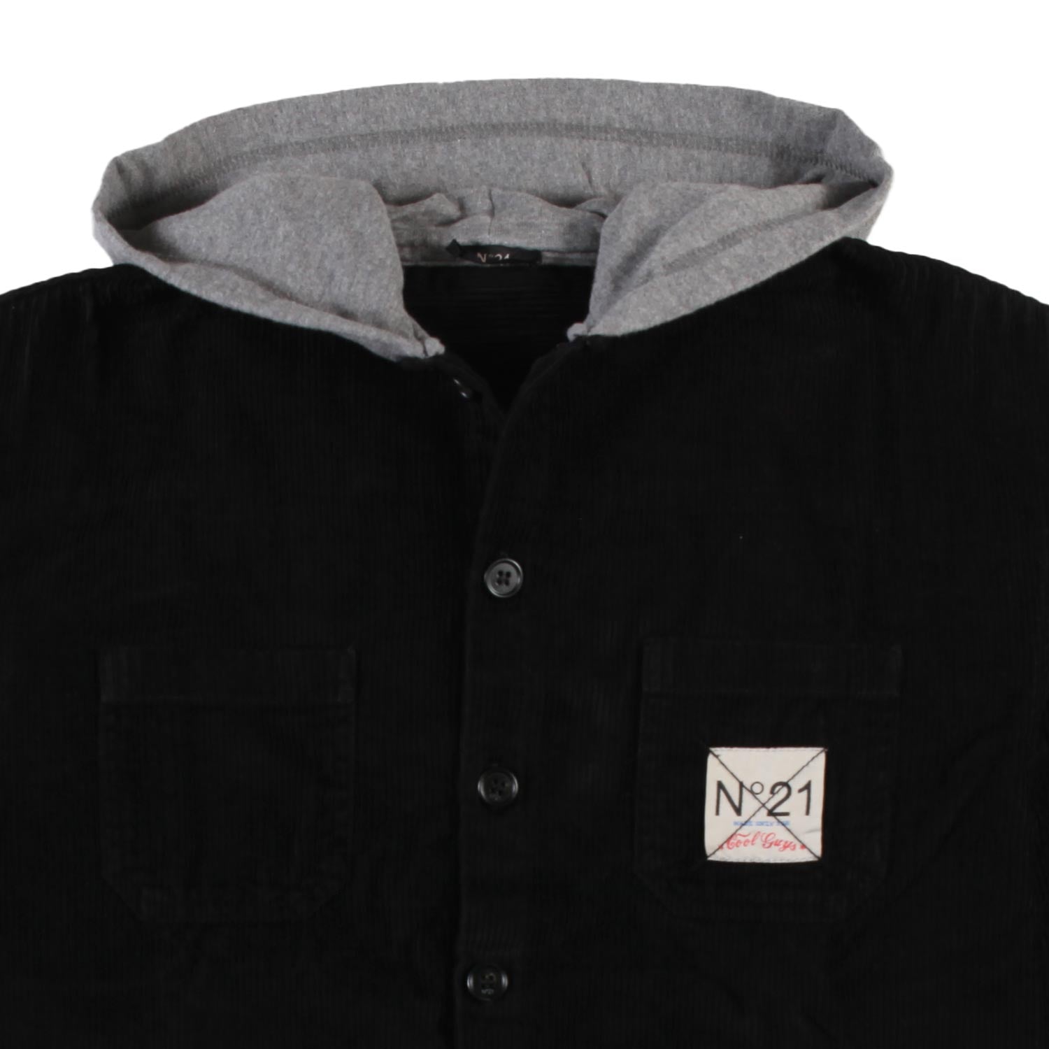 Giacca camicia corduroy N21 nera con cappuccio - annameglio.com abbigliamento moda