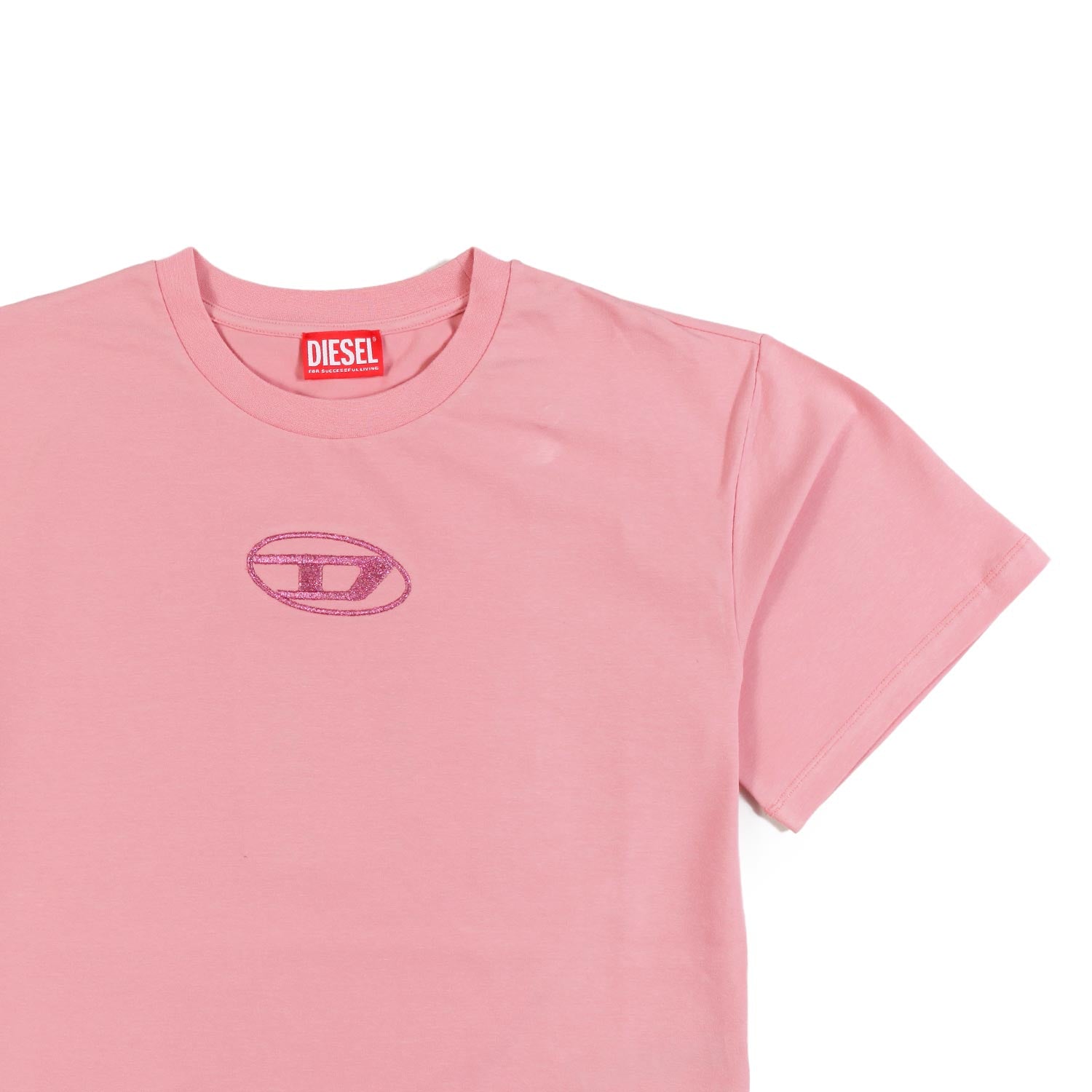T-shirt Tnisse rosa con logo fucsia glitter - annameglio.com abbigliamento moda