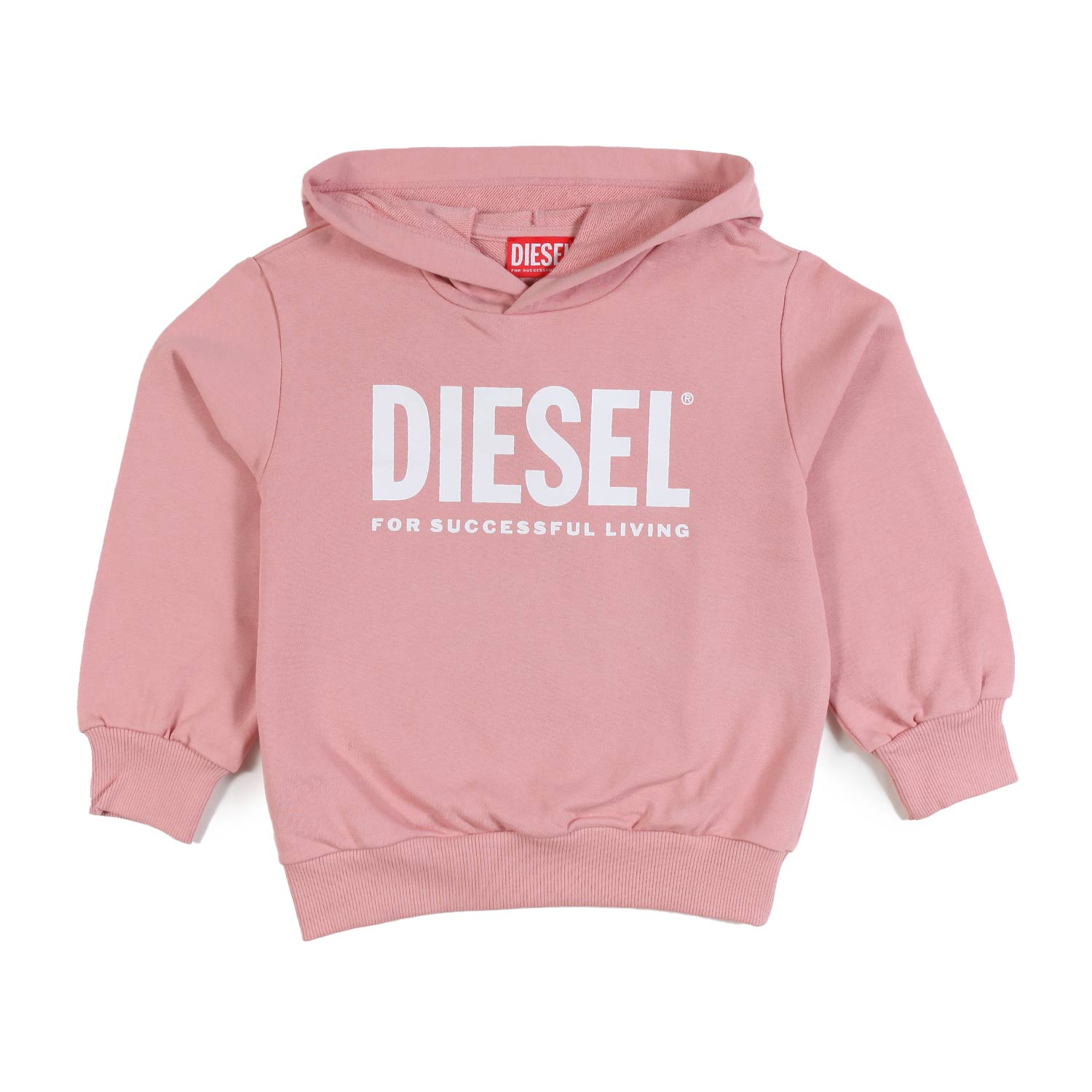 Felpa hoodie rosa con logo Diesel bianco - annameglio.com abbigliamento moda