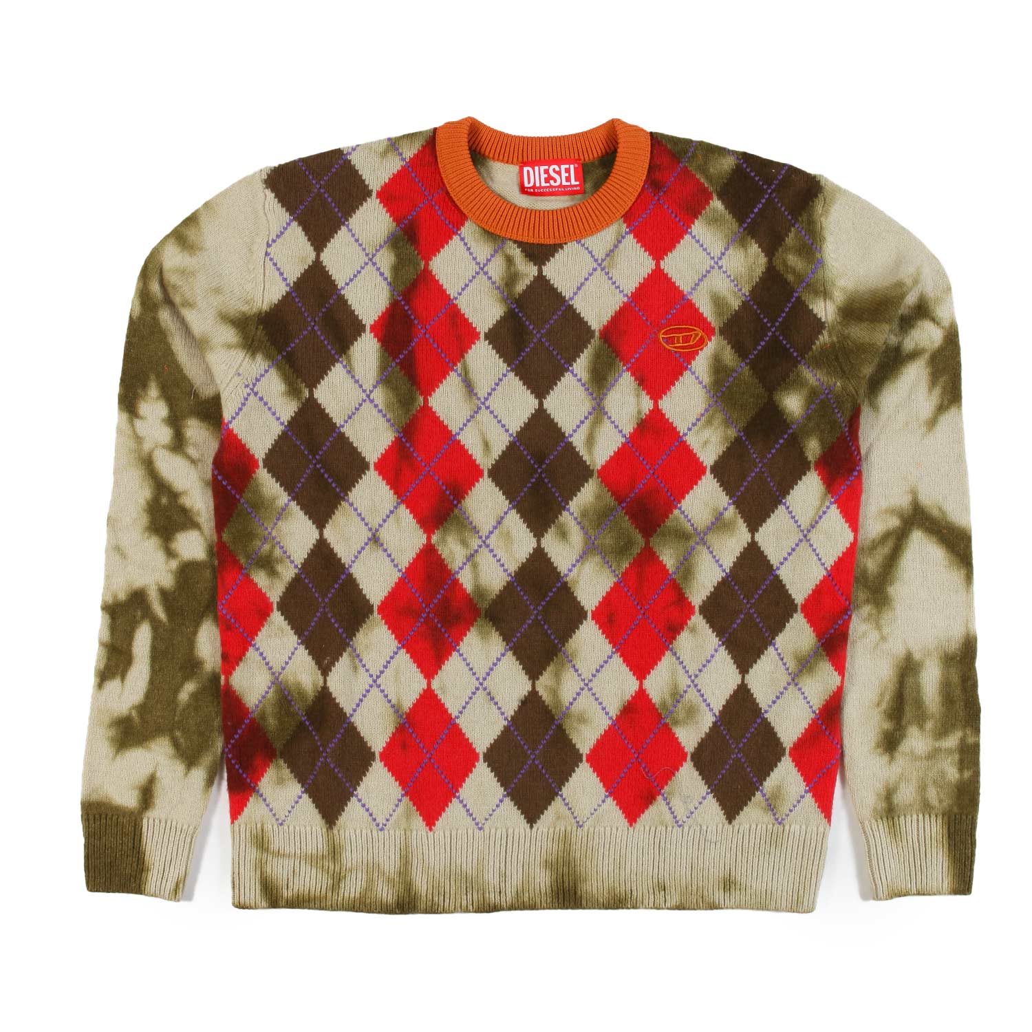 Maglione Diesel Kairo unisex a rombi multicolor - annameglio.com abbigliamento moda