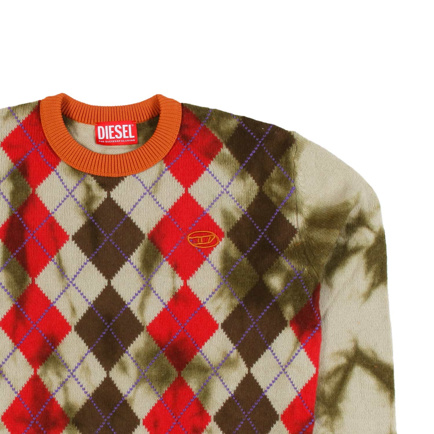 Maglione Diesel Kairo unisex a rombi multicolor - annameglio.com abbigliamento moda