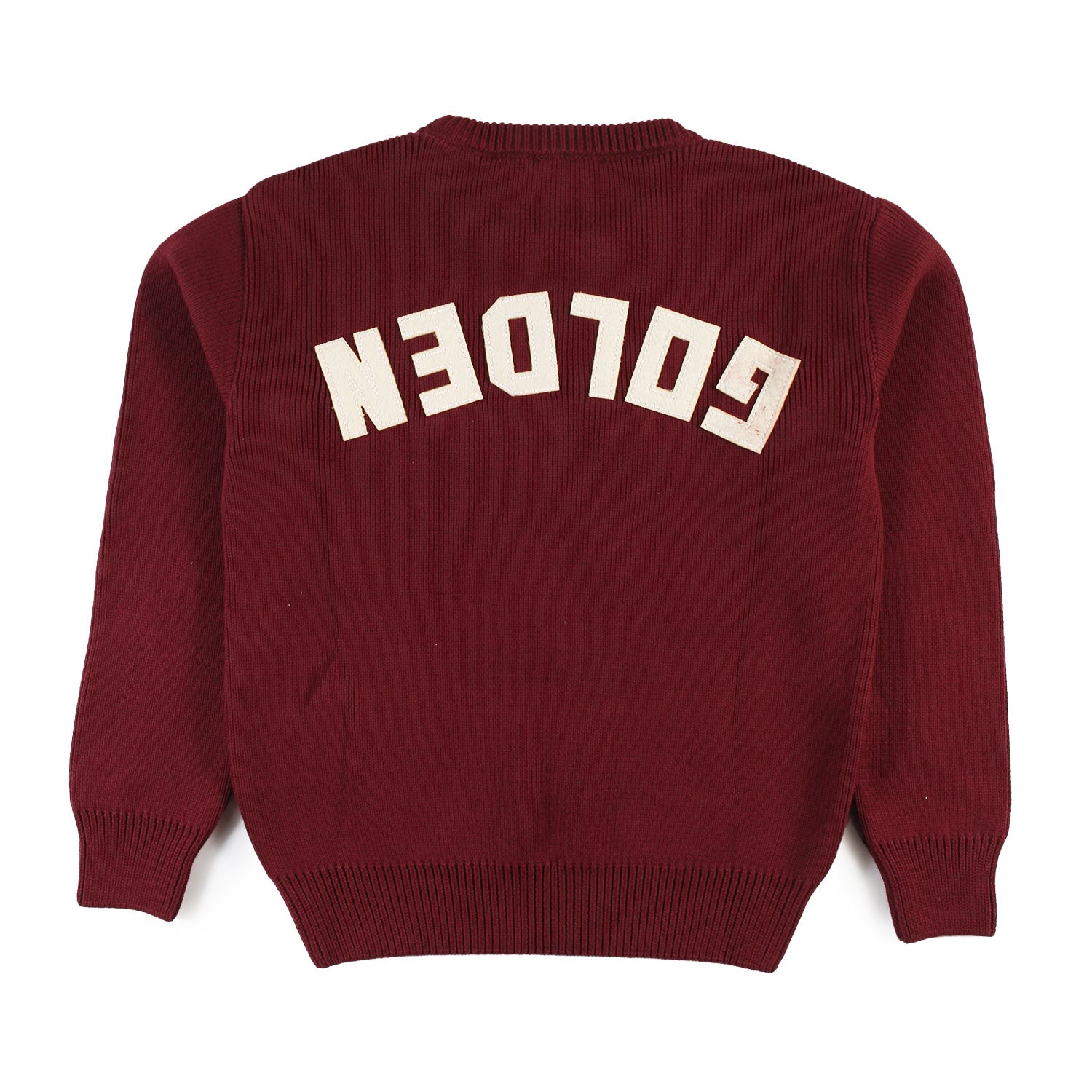 Maglione Teen GGDB rosso bordeaux con logo panna - annameglio.com abbigliamento moda