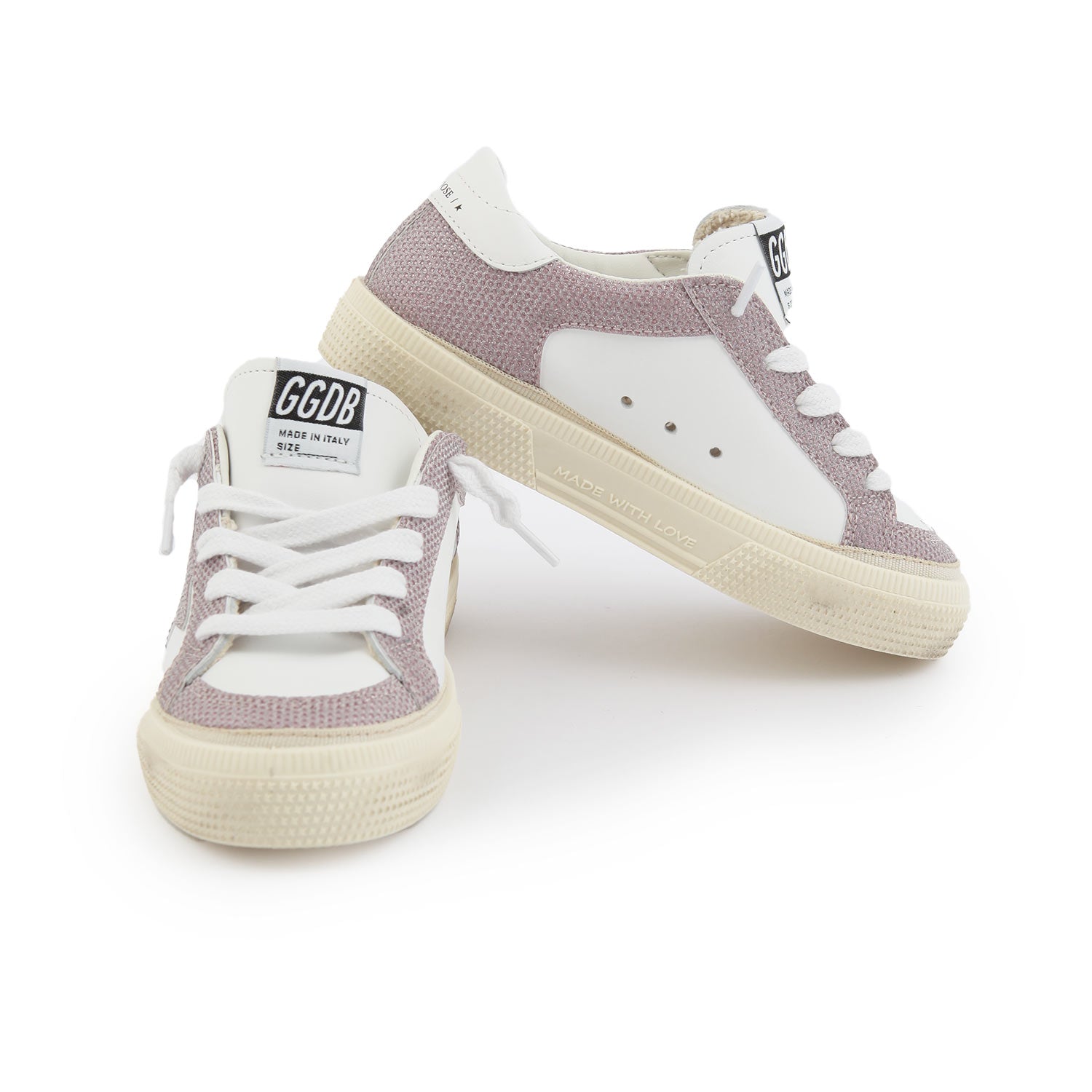 SNEAKER MAY GLITTER BIANCA E ROSA BAMBINA - annameglio.com abbigliamento moda