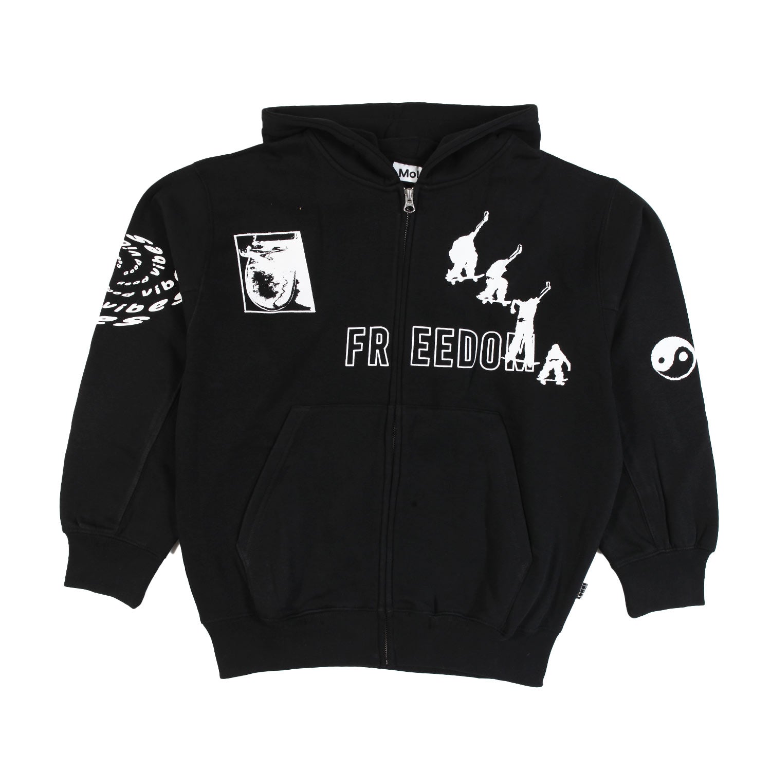 Felpa Molo Mazz nera con cappuccio e stampe - annameglio.com abbigliamento moda