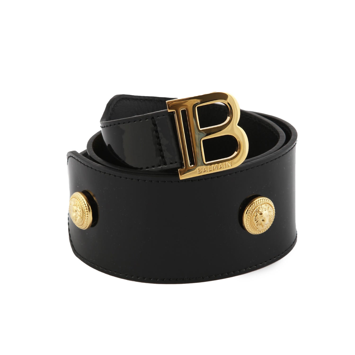 Cintura Balmain in pelle nero lucido e oro - annameglio.com abbigliamento moda