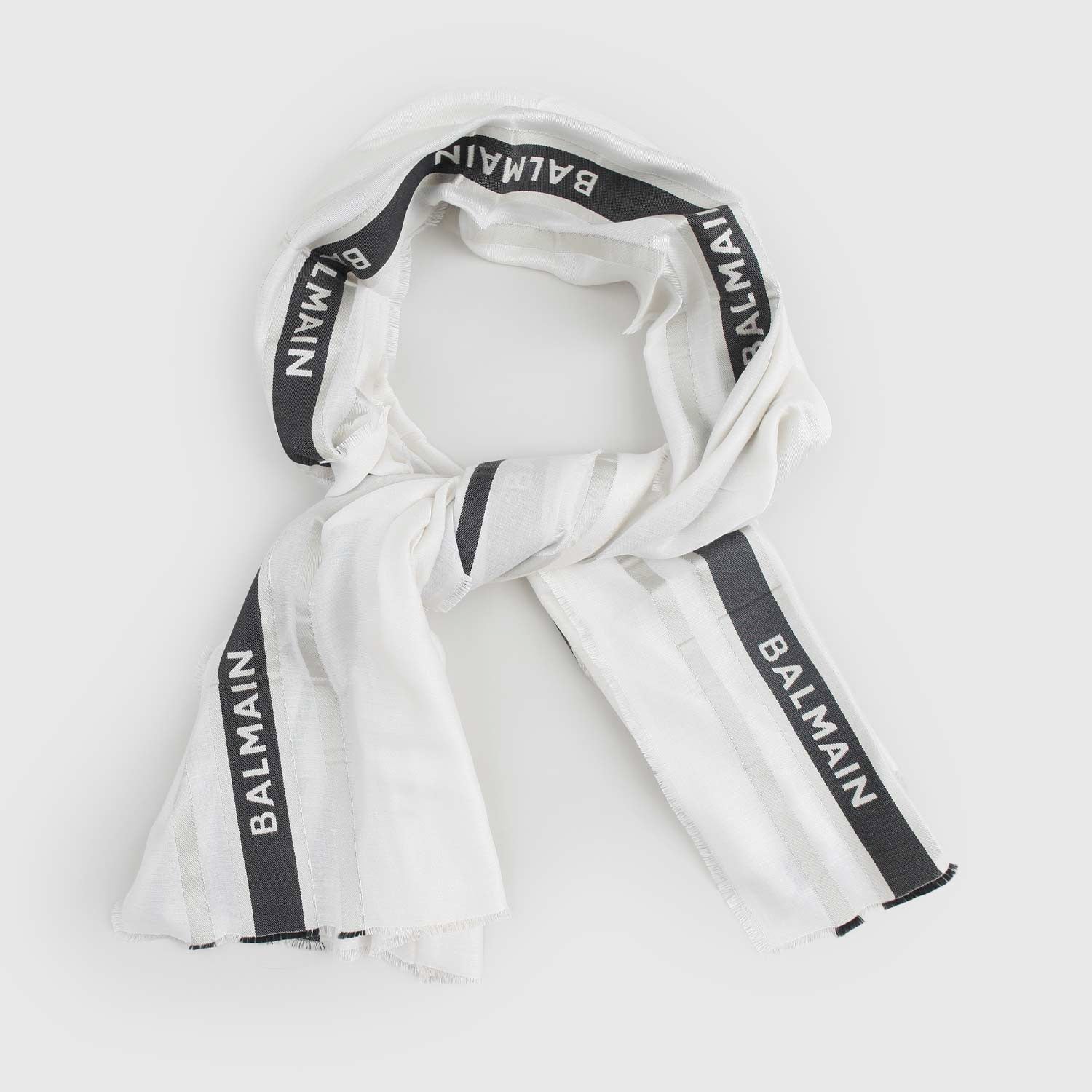 Foulard Balmain avorio e antracite Bambina Ragazza - annameglio.com abbigliamento moda